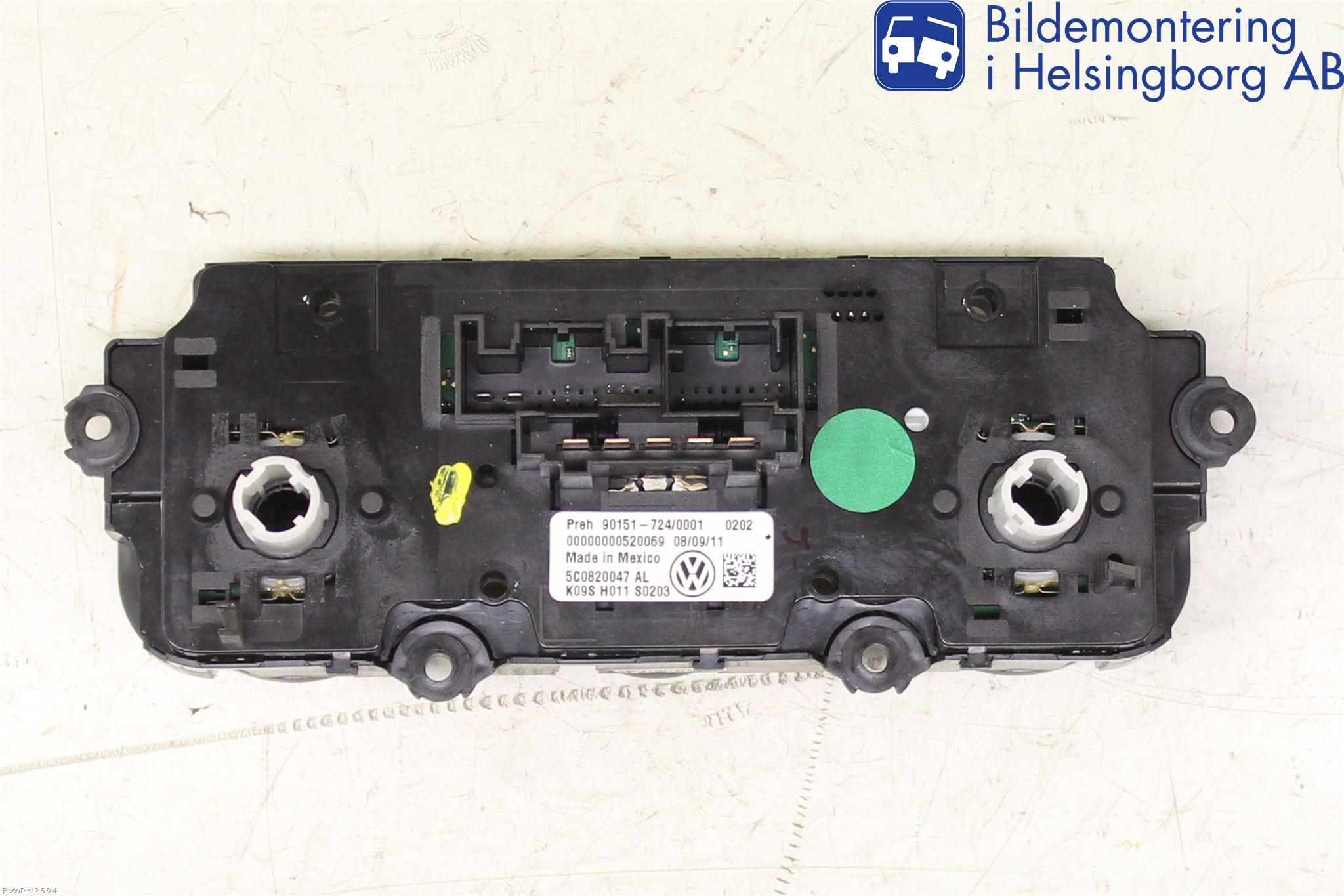 Volkswagen VW BEETLE 12- Värmereglage