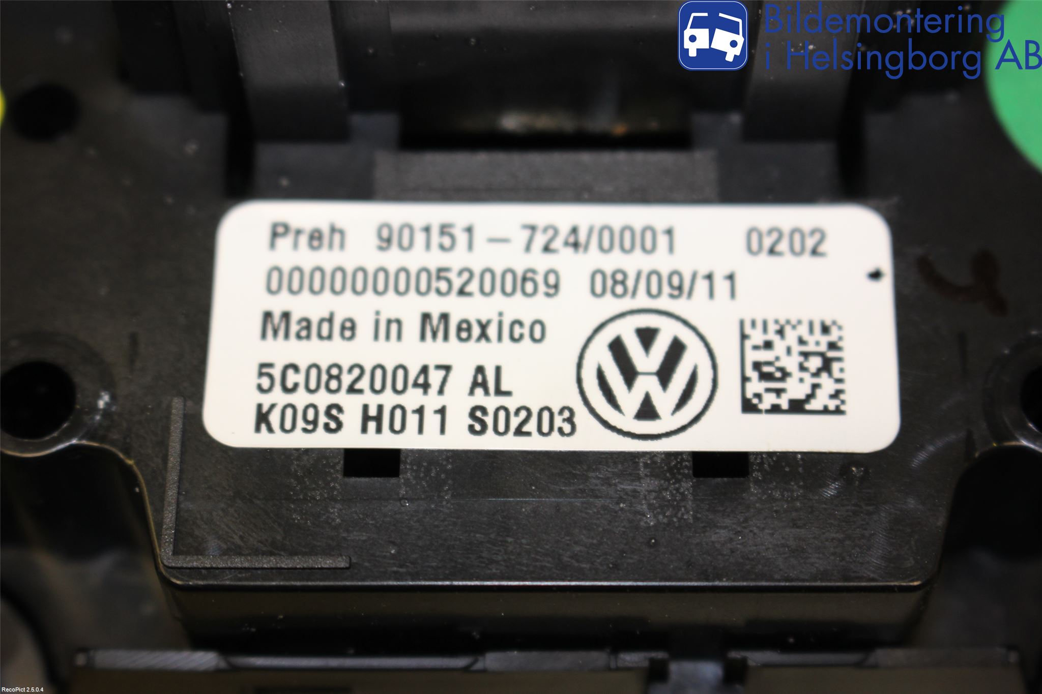 Volkswagen VW BEETLE 12- Värmereglage