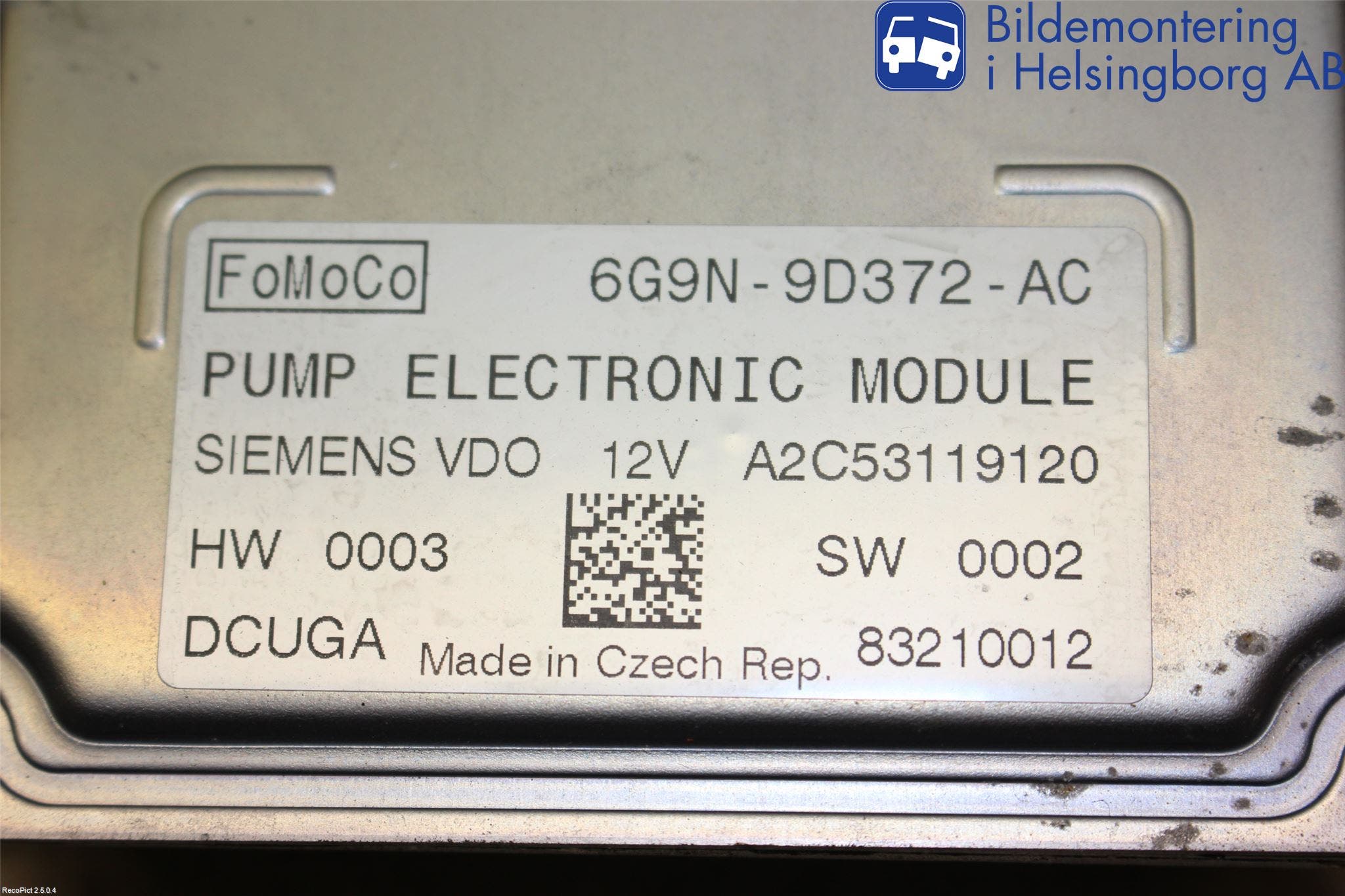 Volvo V70 08-13 Relä Bränslepump