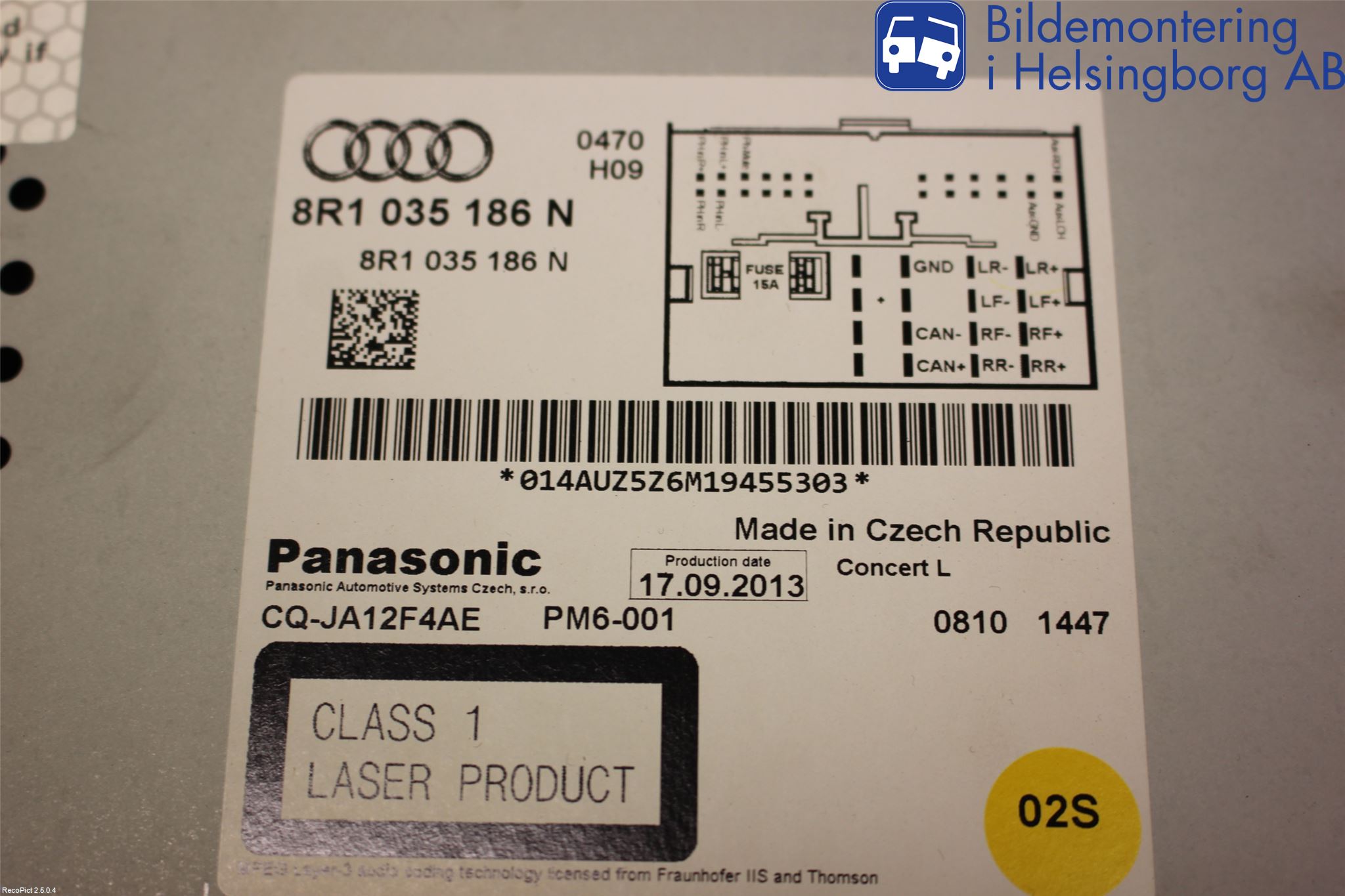 Audi A4 12-15 Cd Radio - Multimediapanel