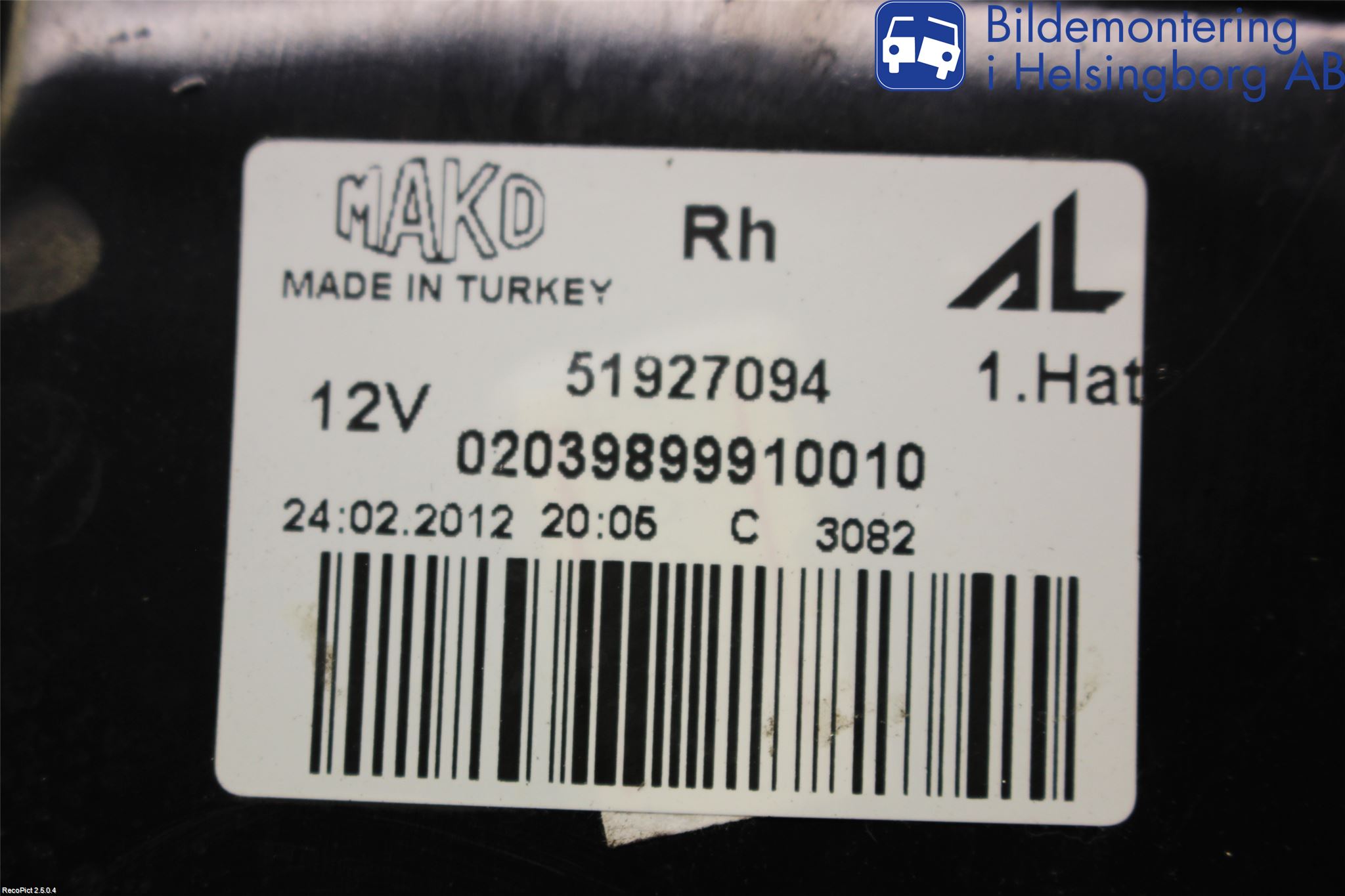 Fiat PUNTO EVO 10-12 Bakljus Höger