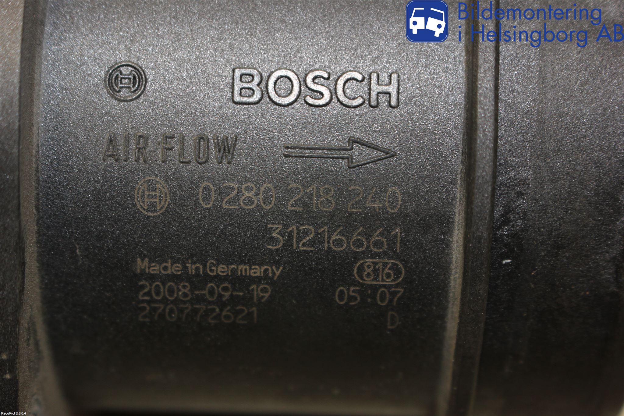 Volvo V70 08-13 Injluftmassamätare