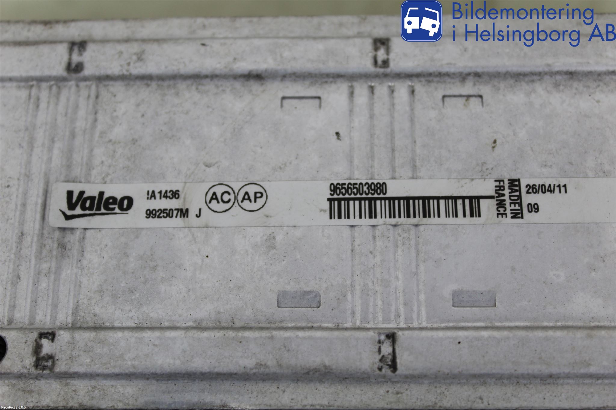 Citroen BERLINGO 08-18 Laddluft-Intercooler Kyl