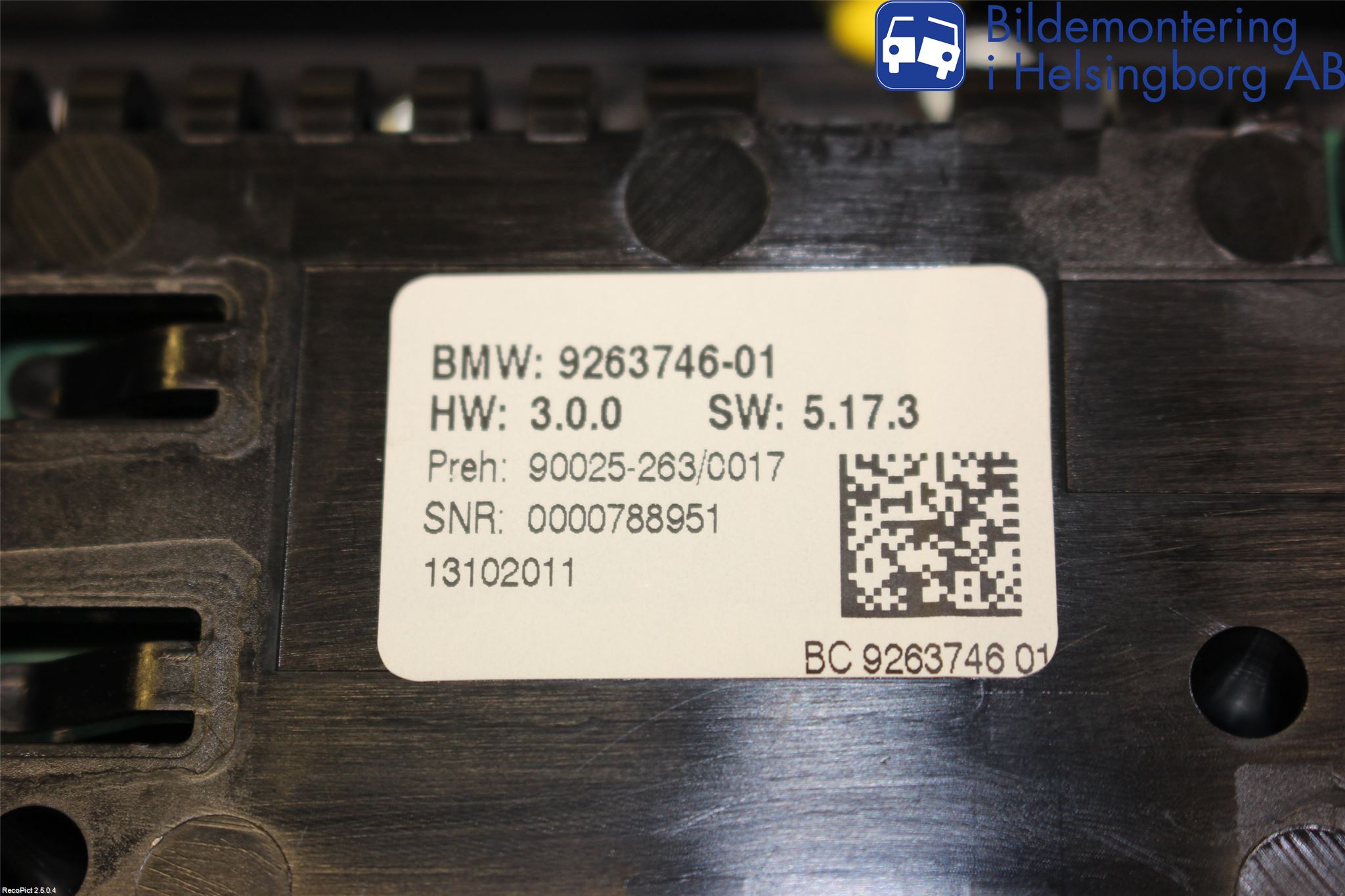 BMW 5 F10/F11/F18 09-17 Ac Styrenhet Ac Manöveren