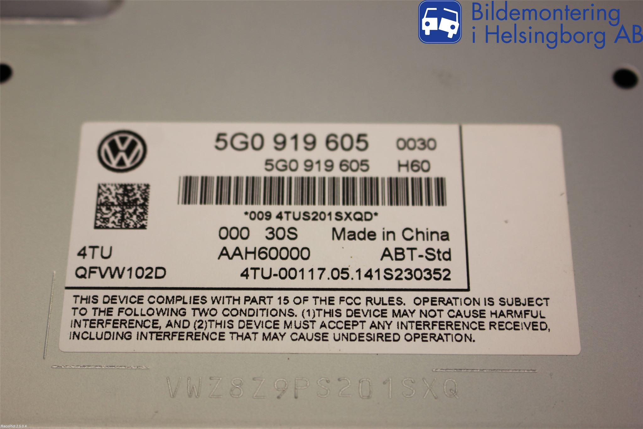 Volkswagen VW GOLF / E-GOLF VII 13-20 Multifunktionsdisplay