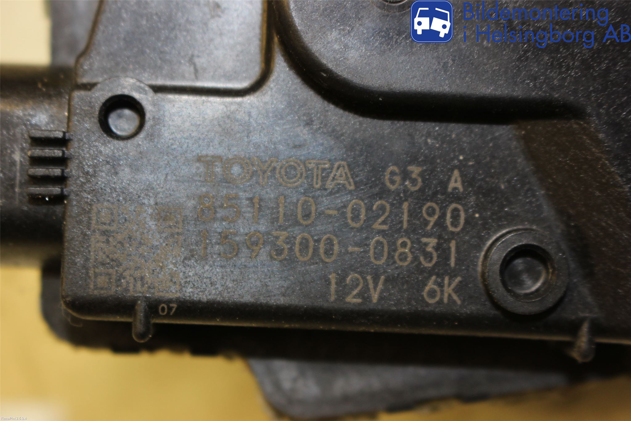 Toyota AURIS 07-09 Torkarmotor Vindruta