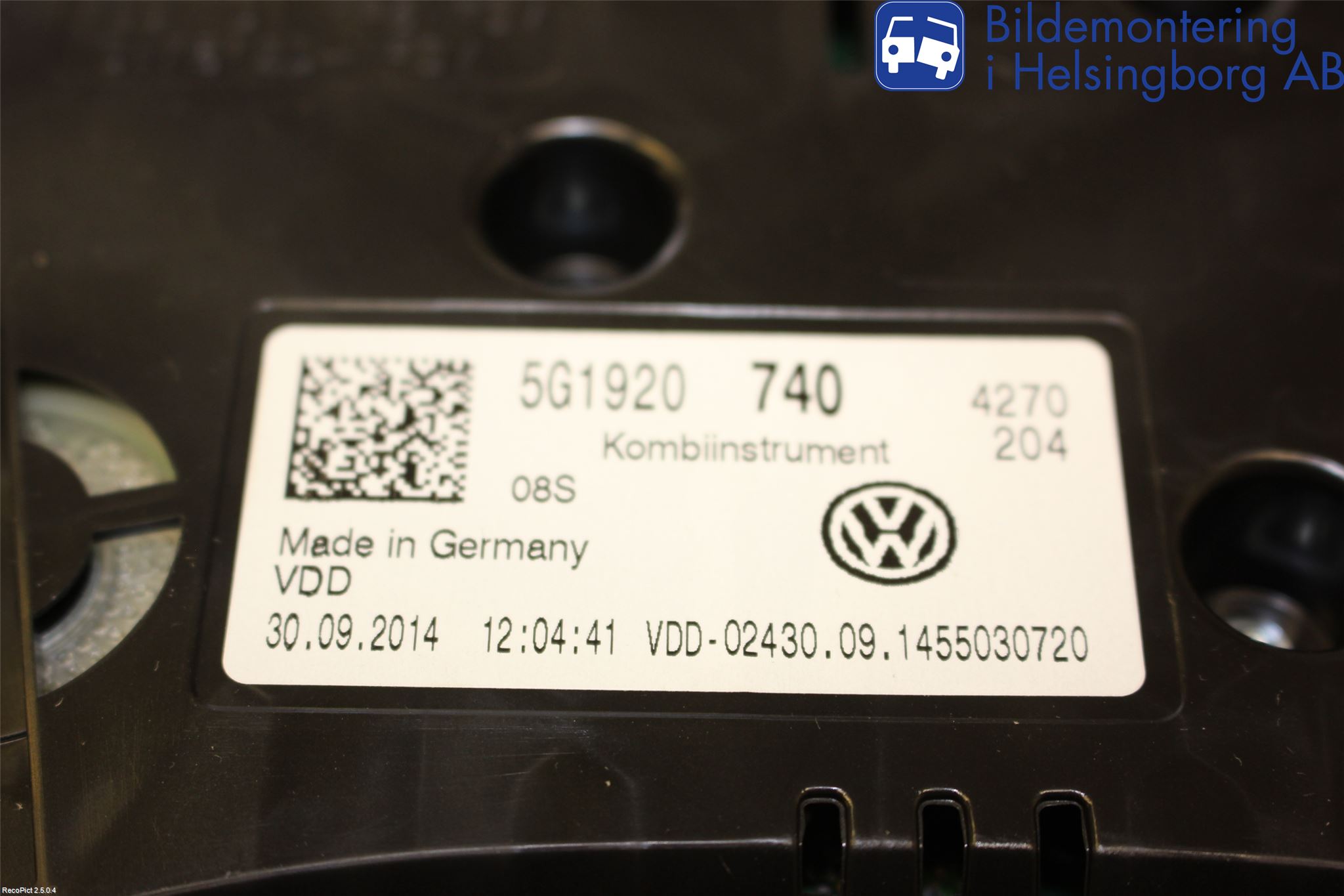 Volkswagen VW GOLF / E-GOLF VII 13-20 Instrument Komb