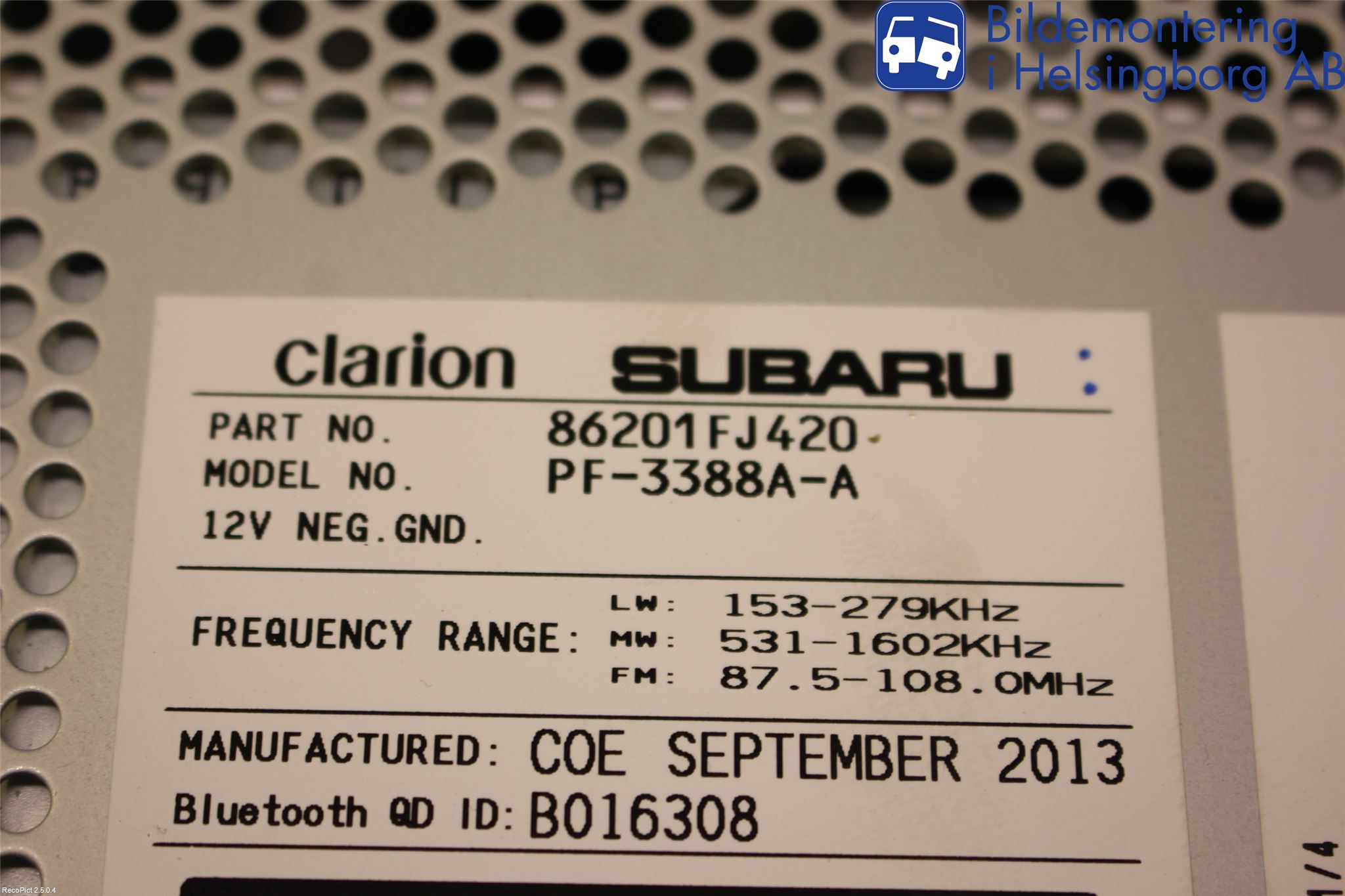 Subaru IMPREZA IV 13-17 Cd Radio - Multimediapanel