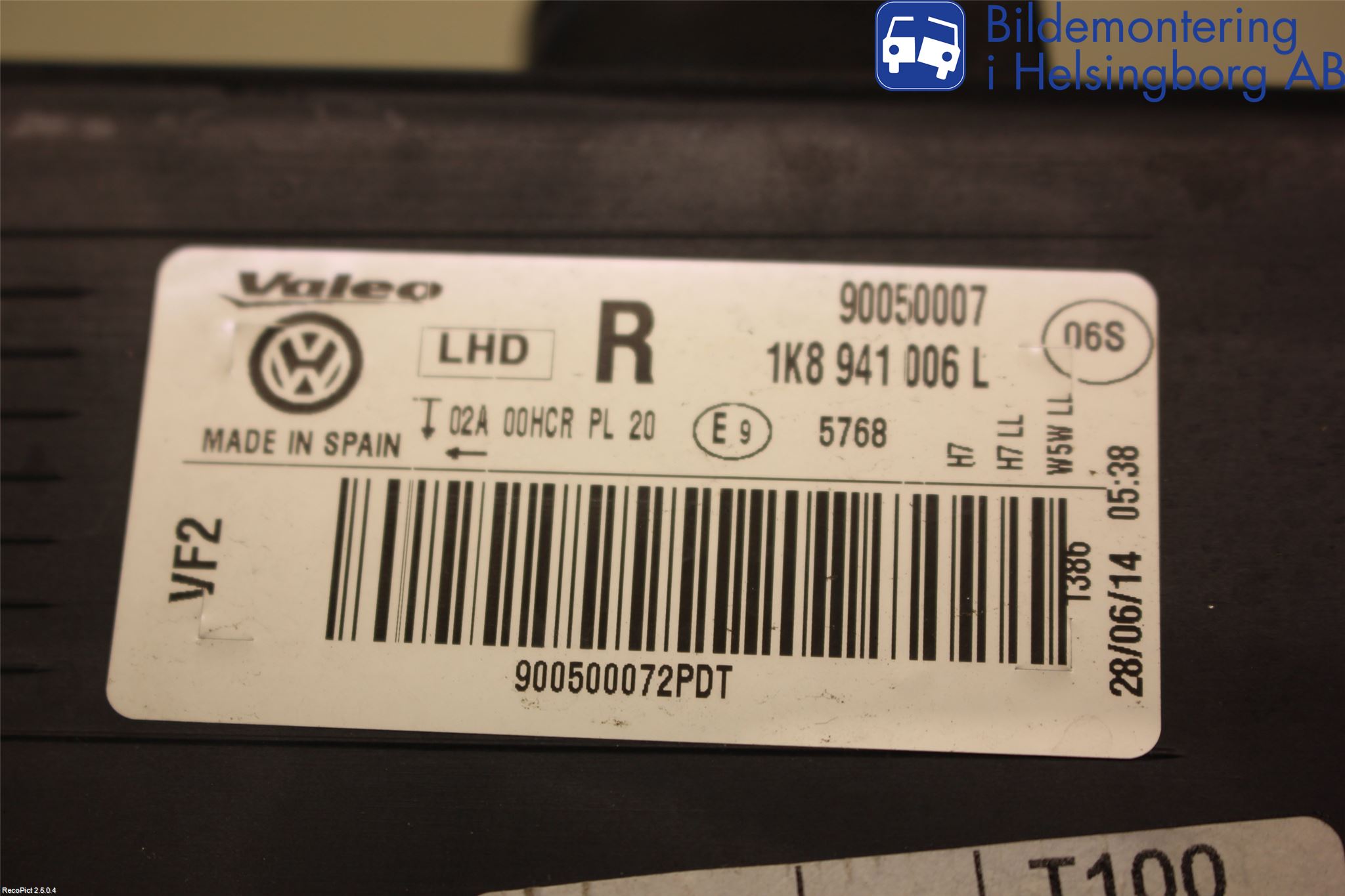 Volkswagen VW SCIROCCO 09-17 Strålkastare Höger