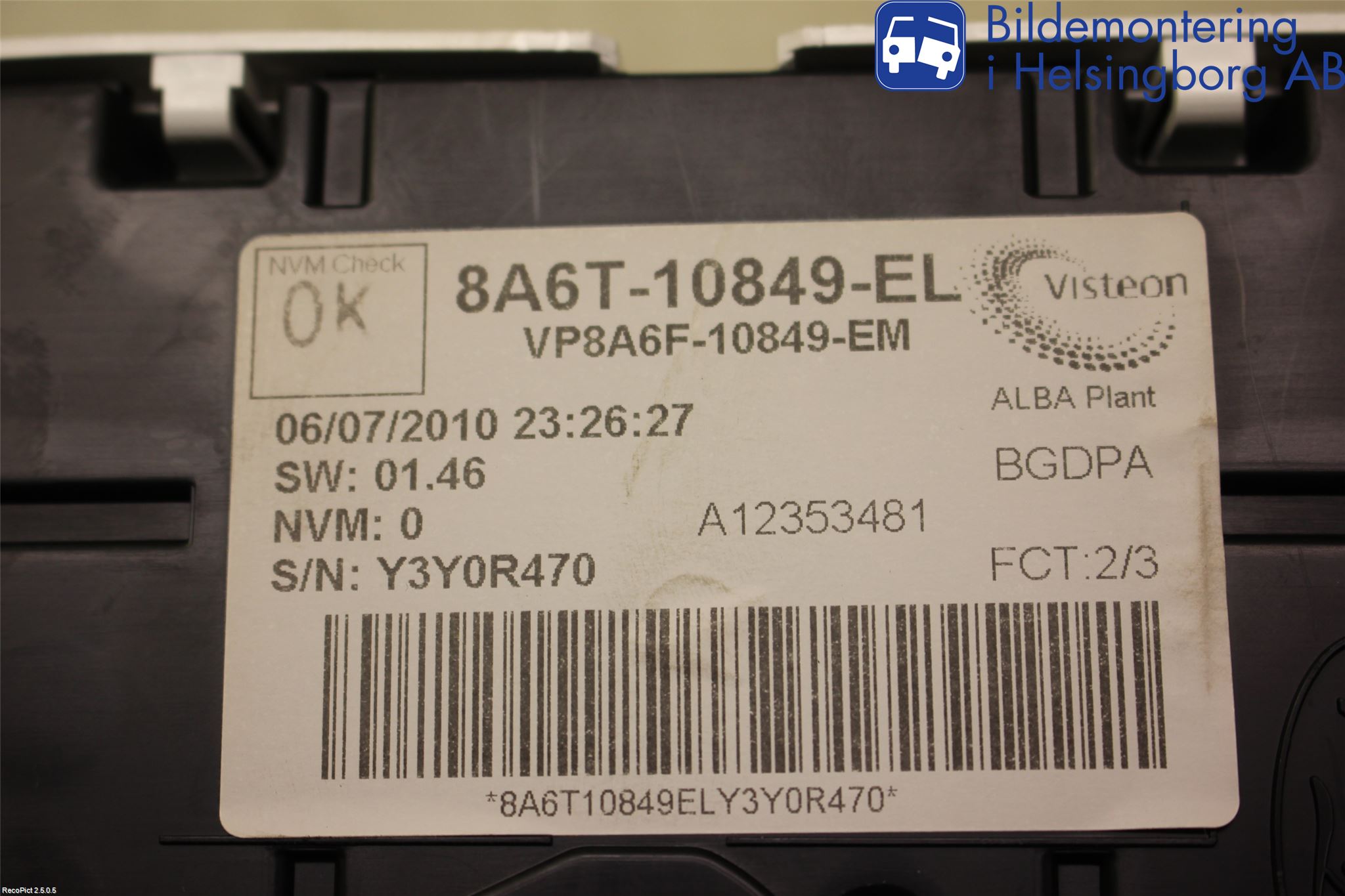 Ford FIESTA 09-12 Instrument Komb