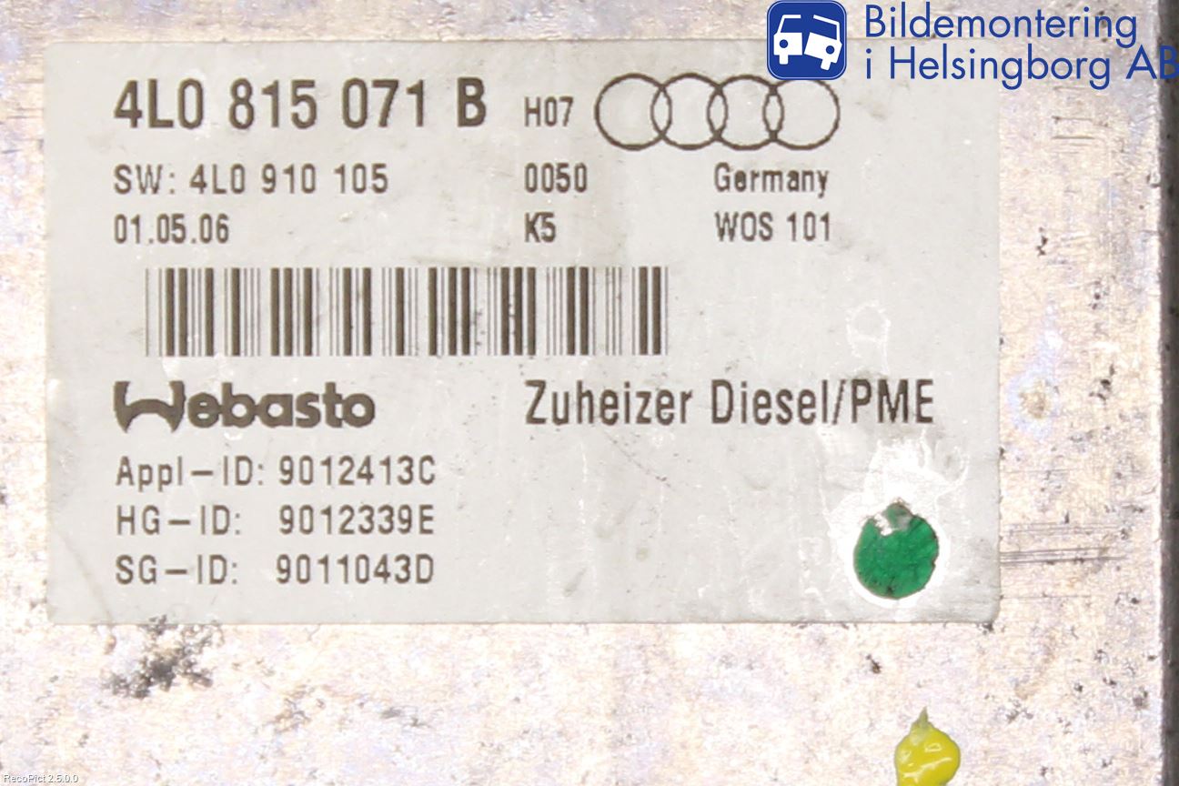 Audi Q7/SQ7 Dieselvärmare