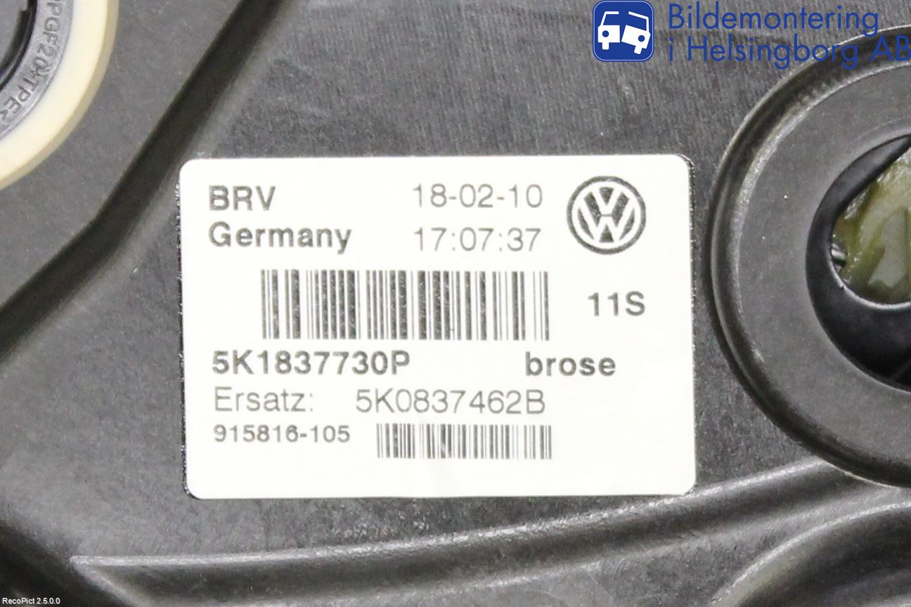 Volkswagen VW GOLF VI 09-13 Fönsterhissmekanism