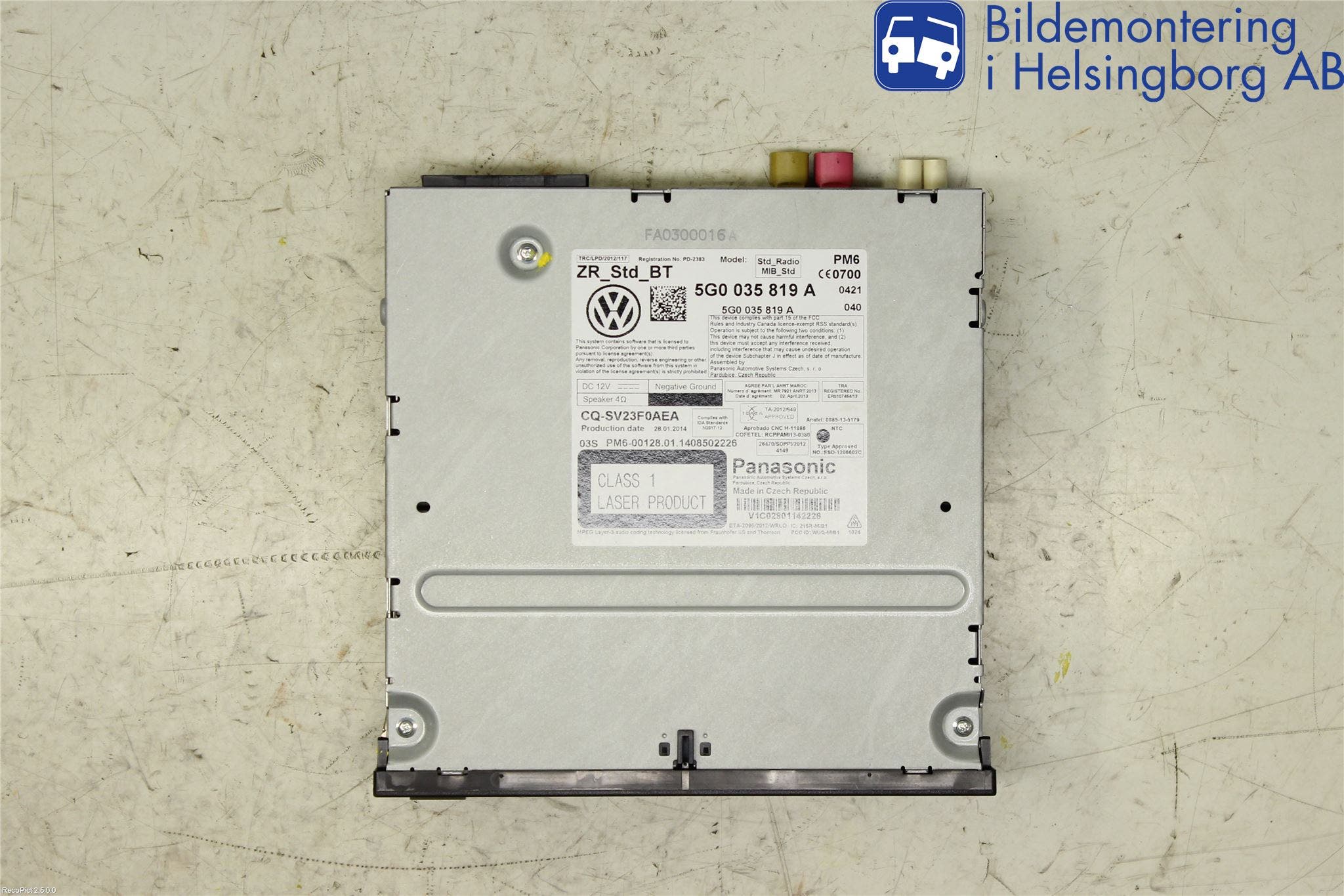 Volkswagen VW GOLF / E-GOLF VII 13-20 Cd Radio - Multimediapanel