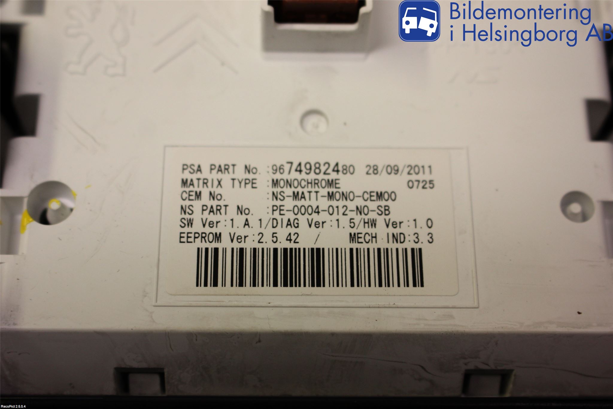 Peugeot 3008 09-16 Instrument Komb