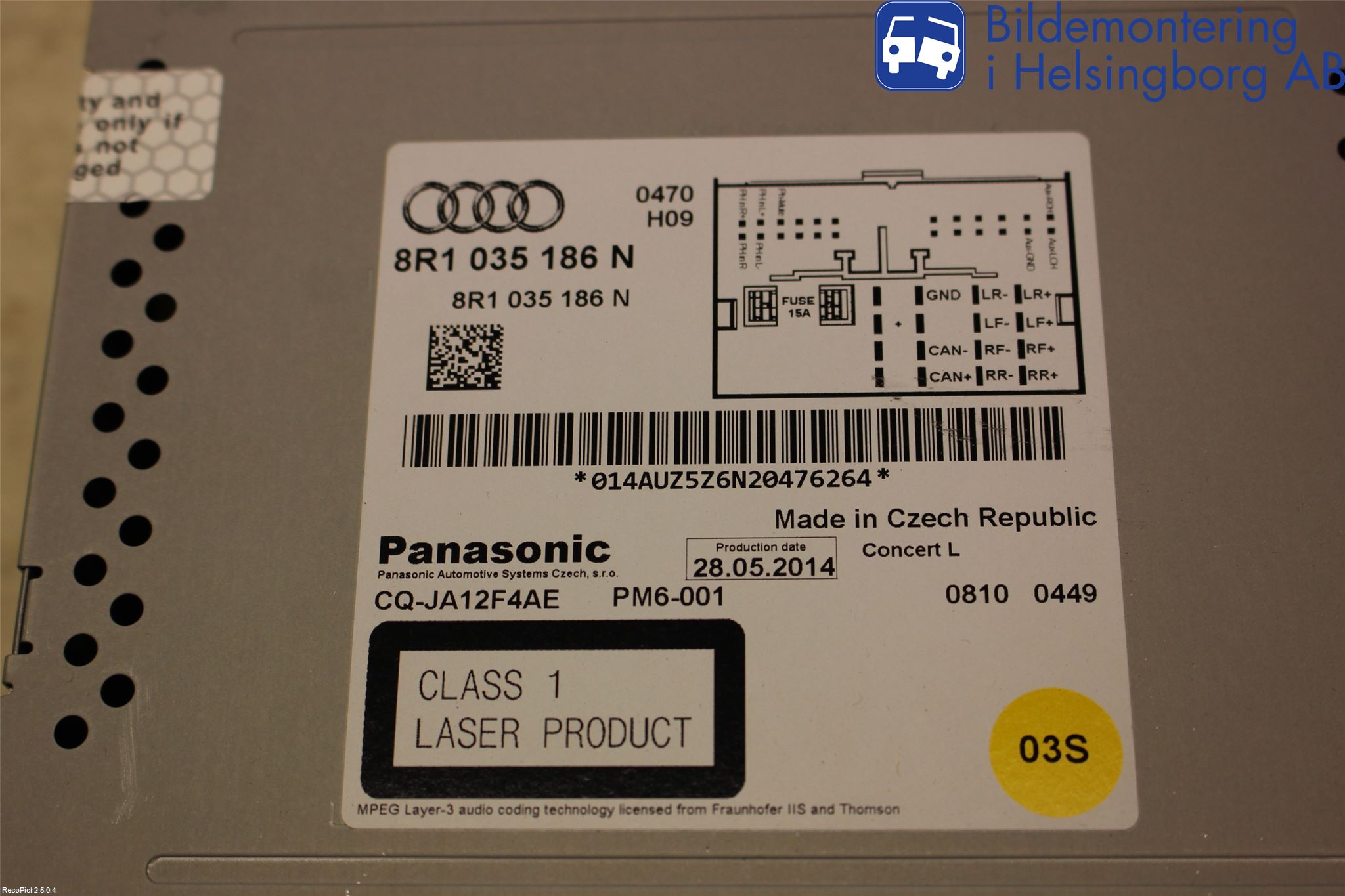 Audi A4 12-15 Cd Radio - Multimediapanel