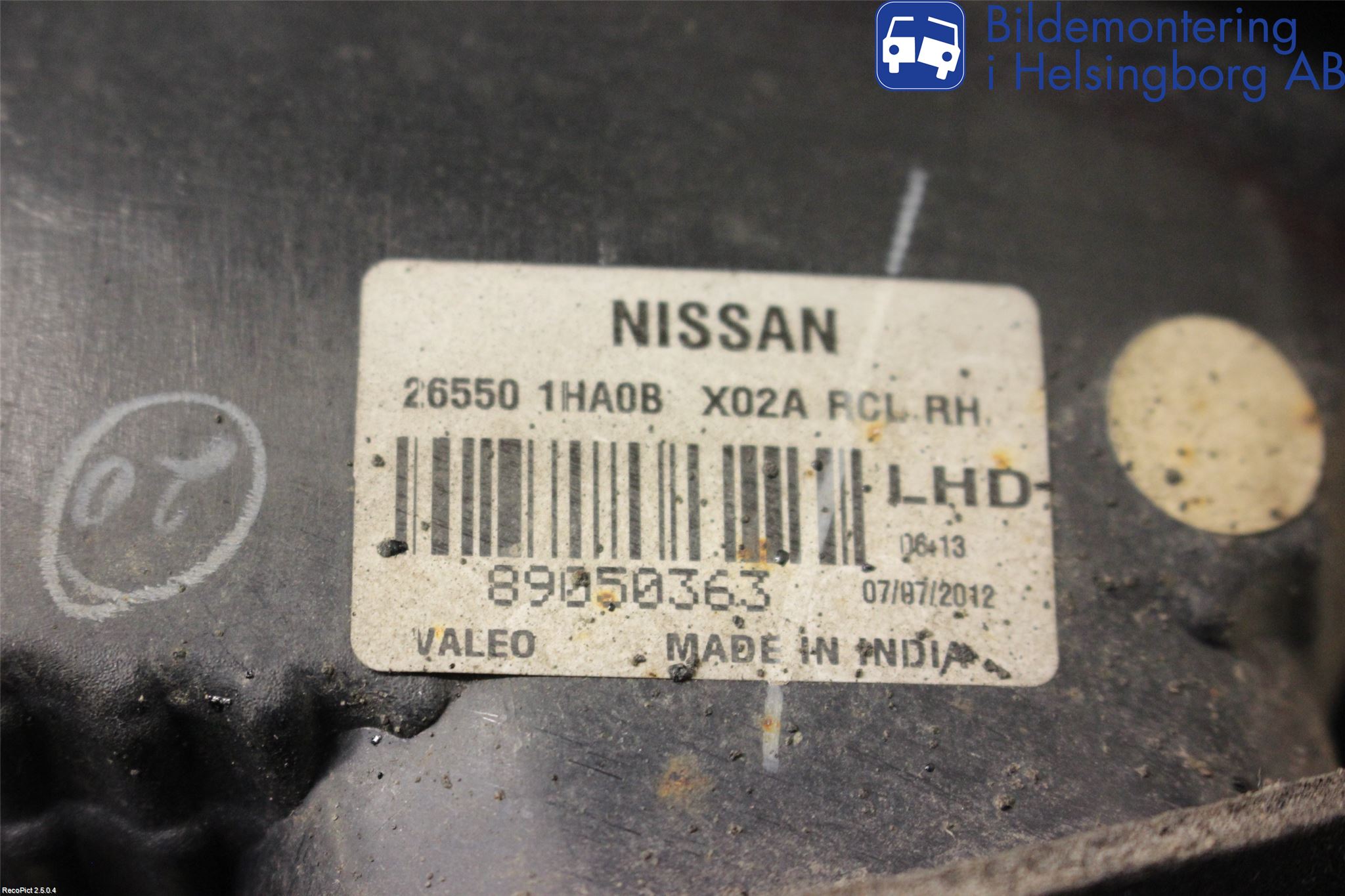 Nissan MICRA 11-16 Bakljus Höger