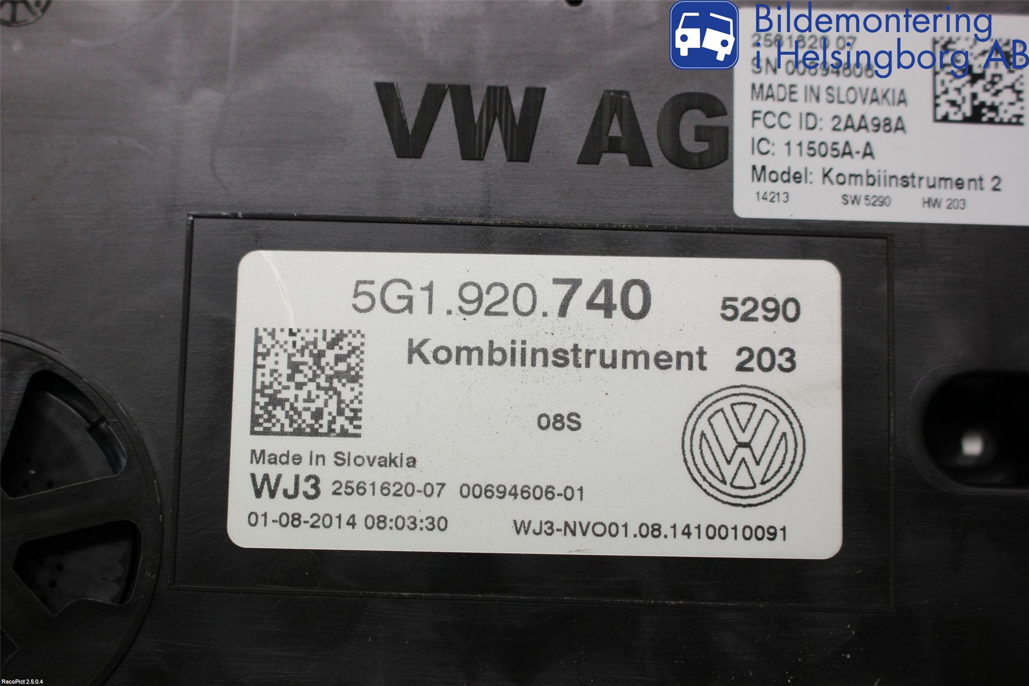 Volkswagen VW GOLF / E-GOLF VII 13-20 Instrument Komb