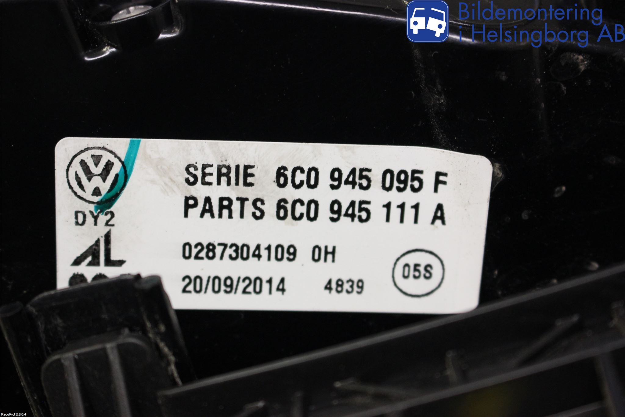 Volkswagen VW POLO 10-17 Bakljus Vänster