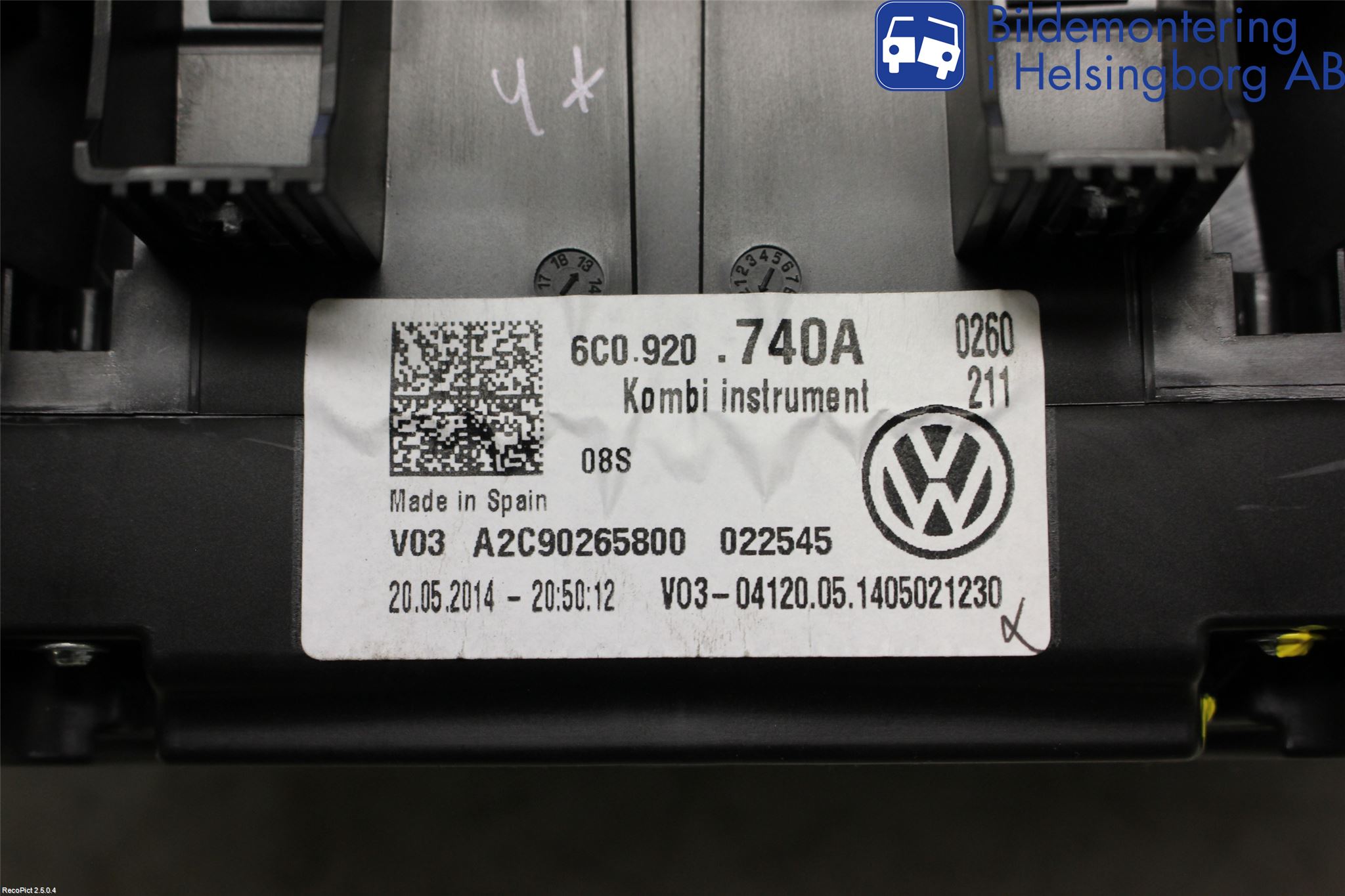 Volkswagen VW POLO 10-17 Instrument Komb