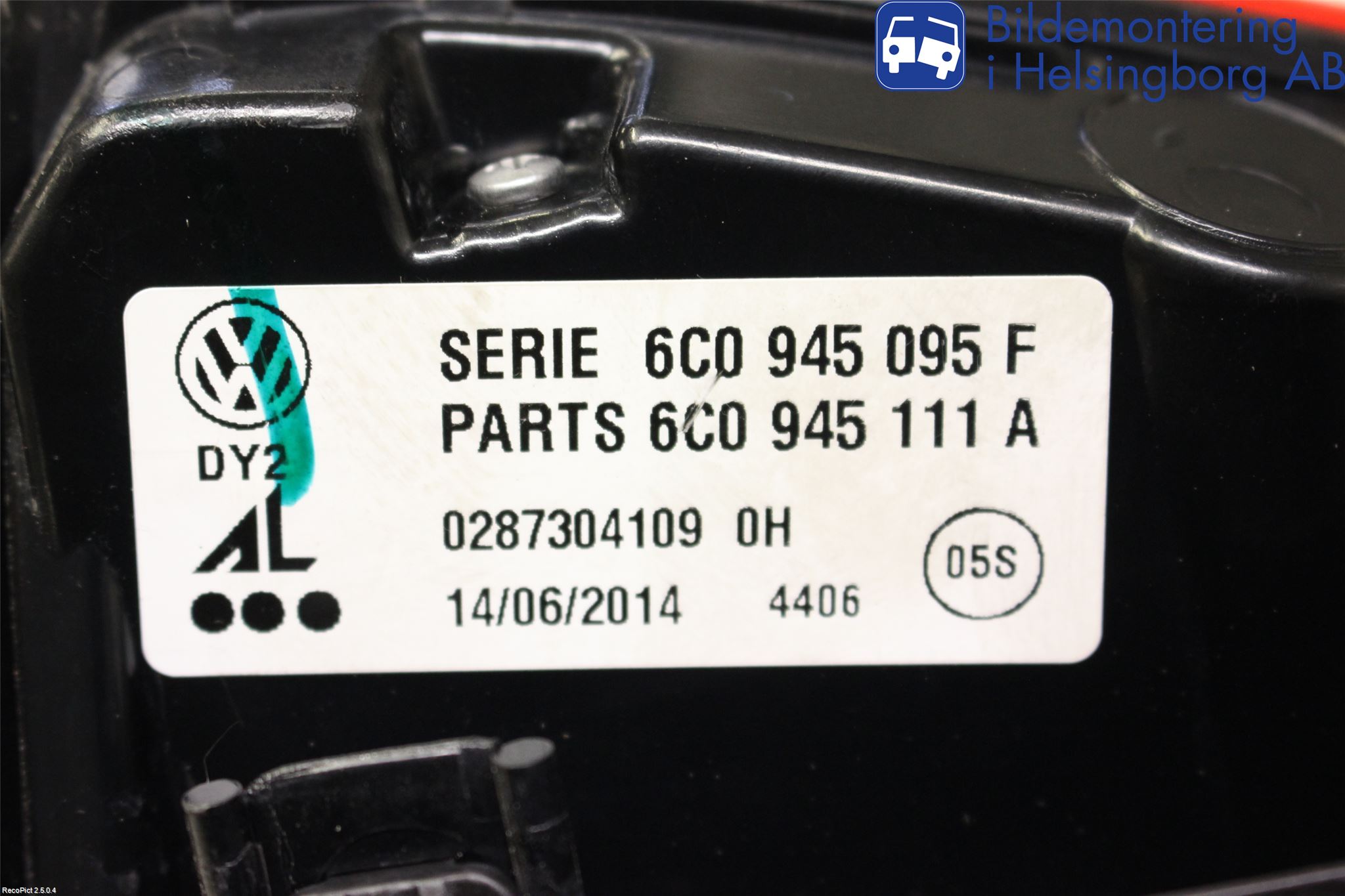 Volkswagen VW POLO 10-17 Bakljus Vänster