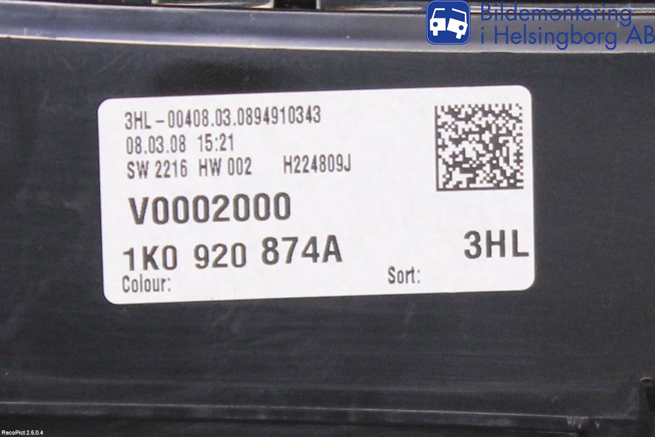 Volkswagen VW GOLF V 04-09 Instrument Komb