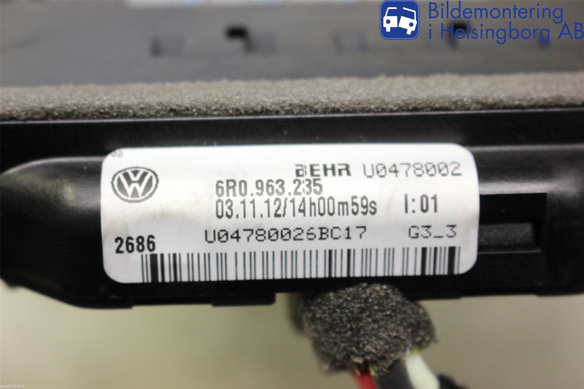 Audi A1/S1 11-18 Värme Cellpaket