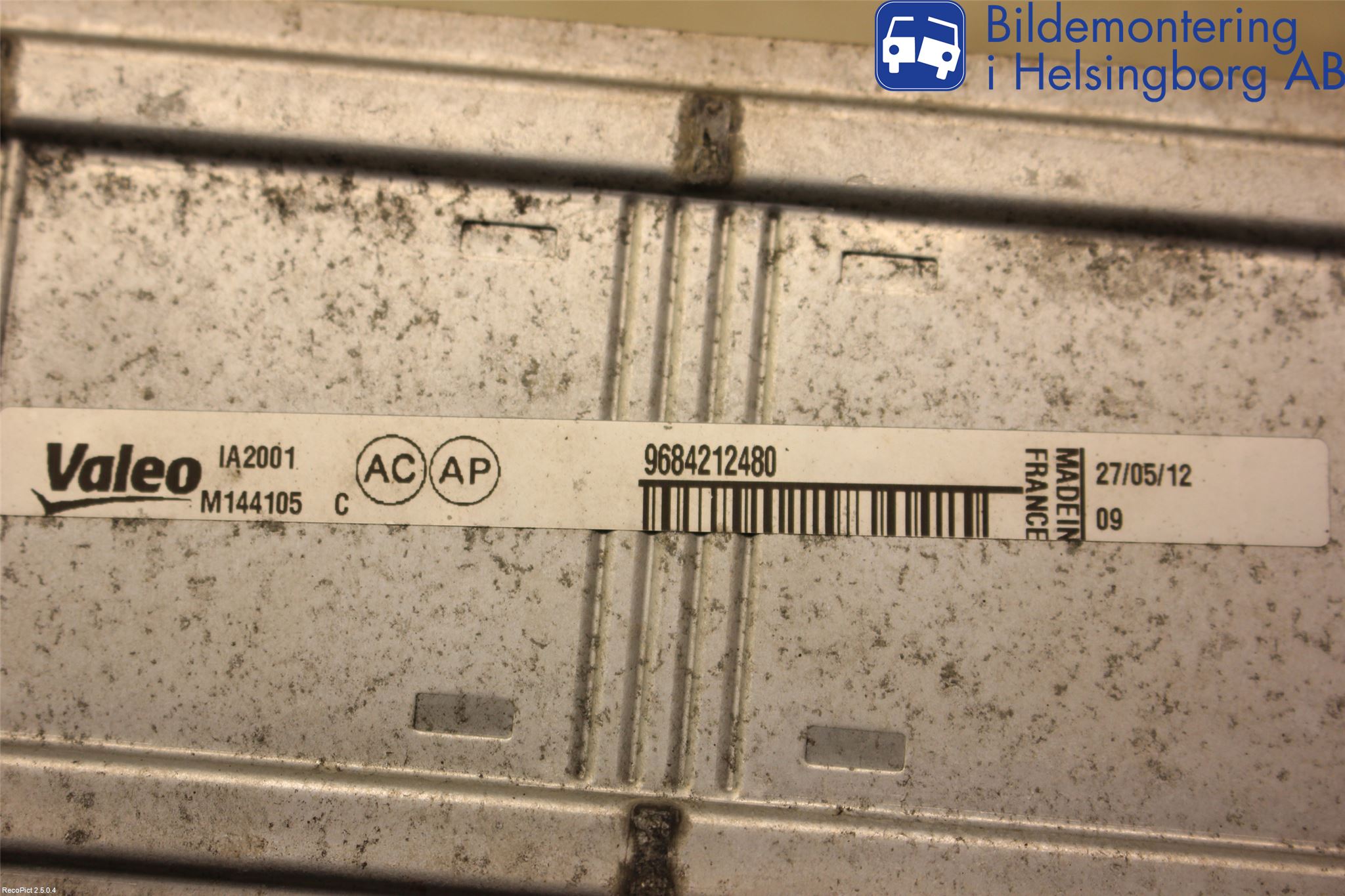 Peugeot PARTNER 08-15 Laddluft-Intercooler Kyl