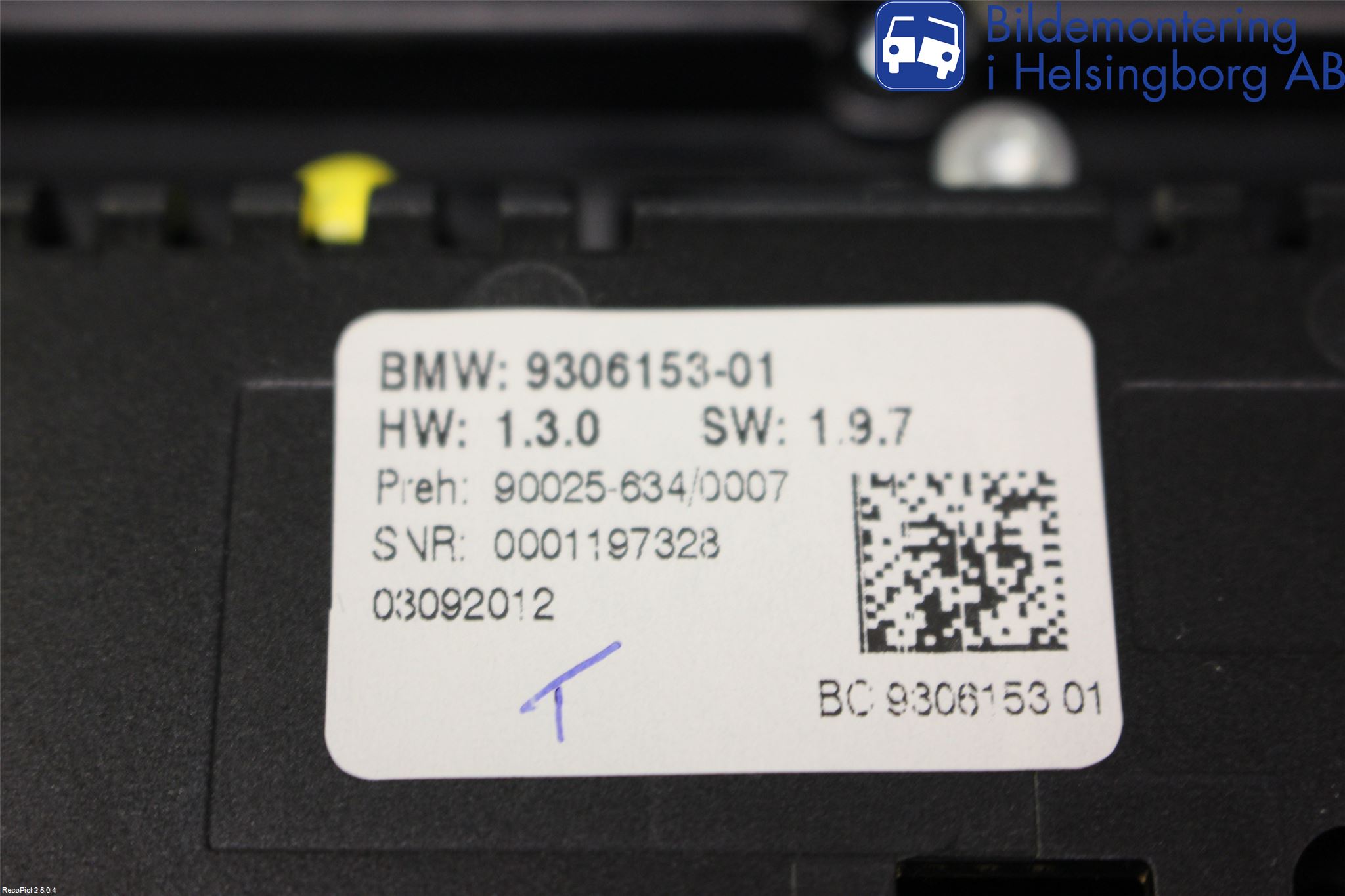 BMW 5 F10/F11/F18 09-17 Ac Styrenhet Ac Manöveren
