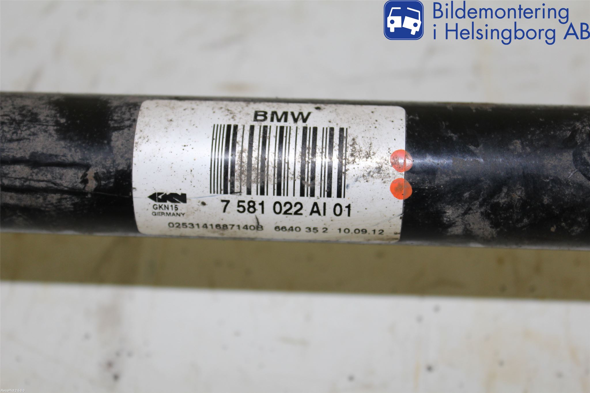 BMW 5 F10/F11/F18 09-17 Drivaxel Bak Höger