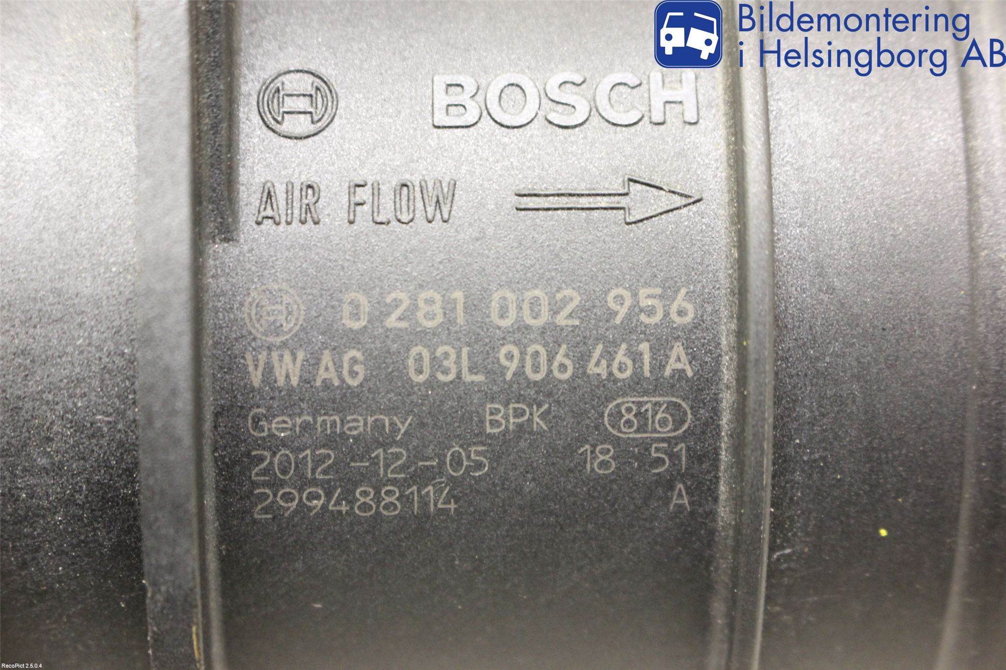 Audi A3/S3 8V 13-20 Injluftmassamätare