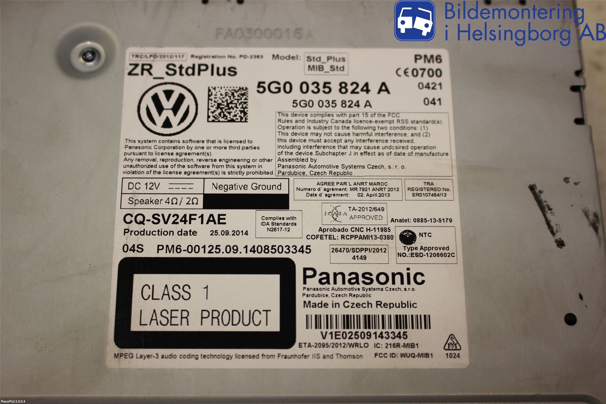 Volkswagen VW GOLF SPORTSVAN 15-20 Cd Radio - Multimediapanel