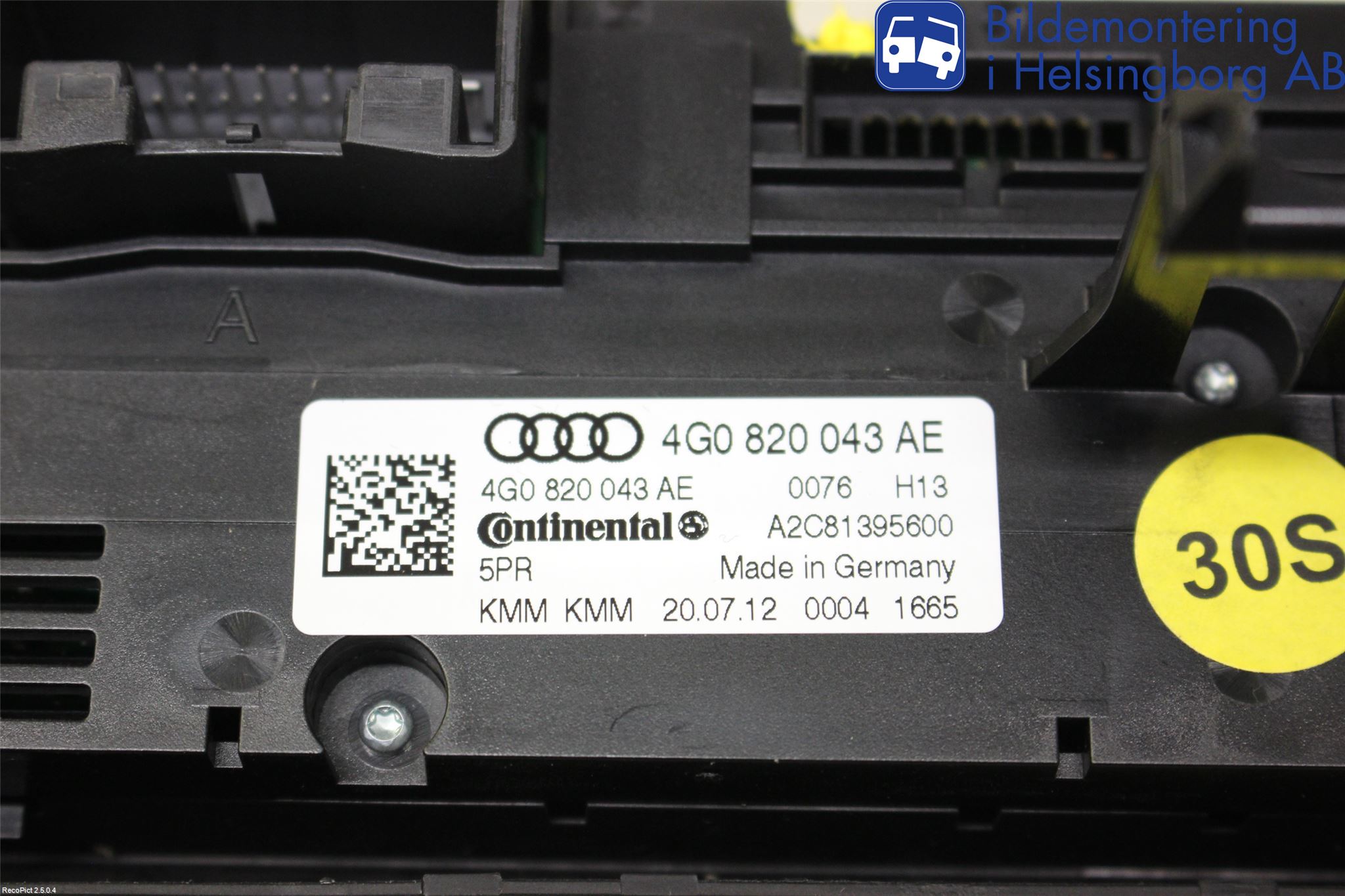 Audi A6/S6 4G 11-18 Ac Styrenhet Ac Manöveren