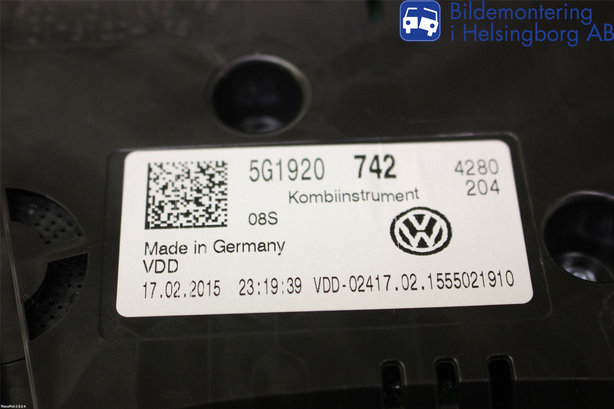 Volkswagen VW GOLF / E-GOLF VII 13-20 Instrument Komb
