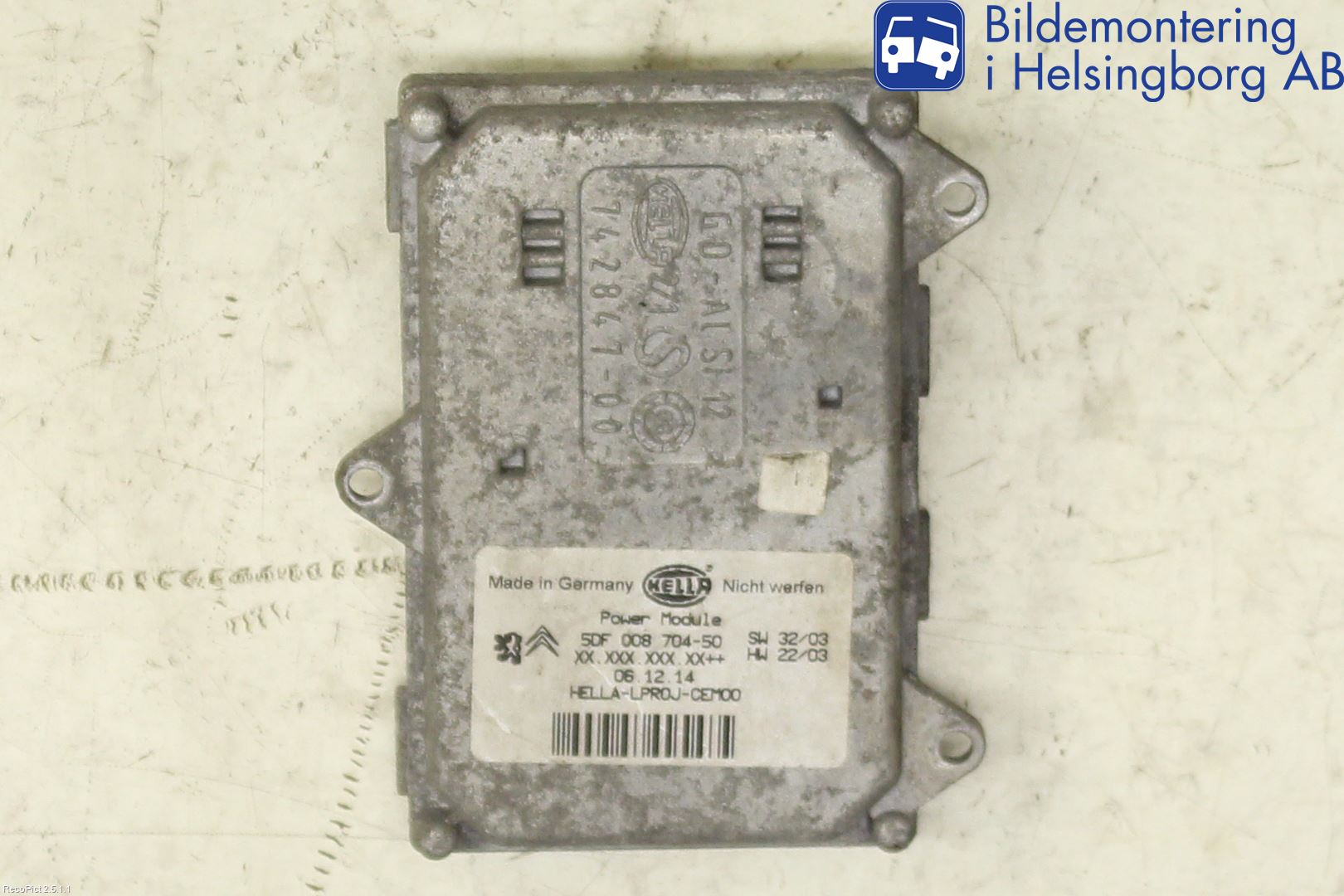 Peugeot 407 Styrenhet Strålkastare