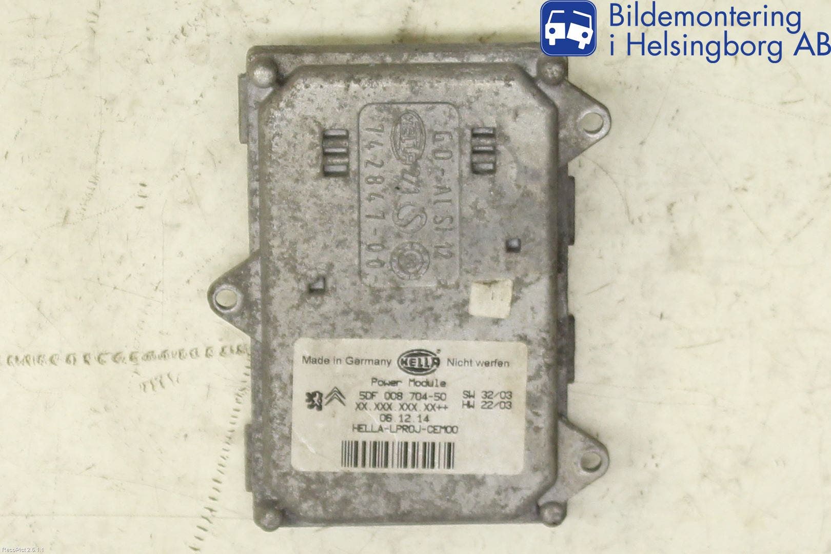 Peugeot 407 Styrenhet Strålkastare