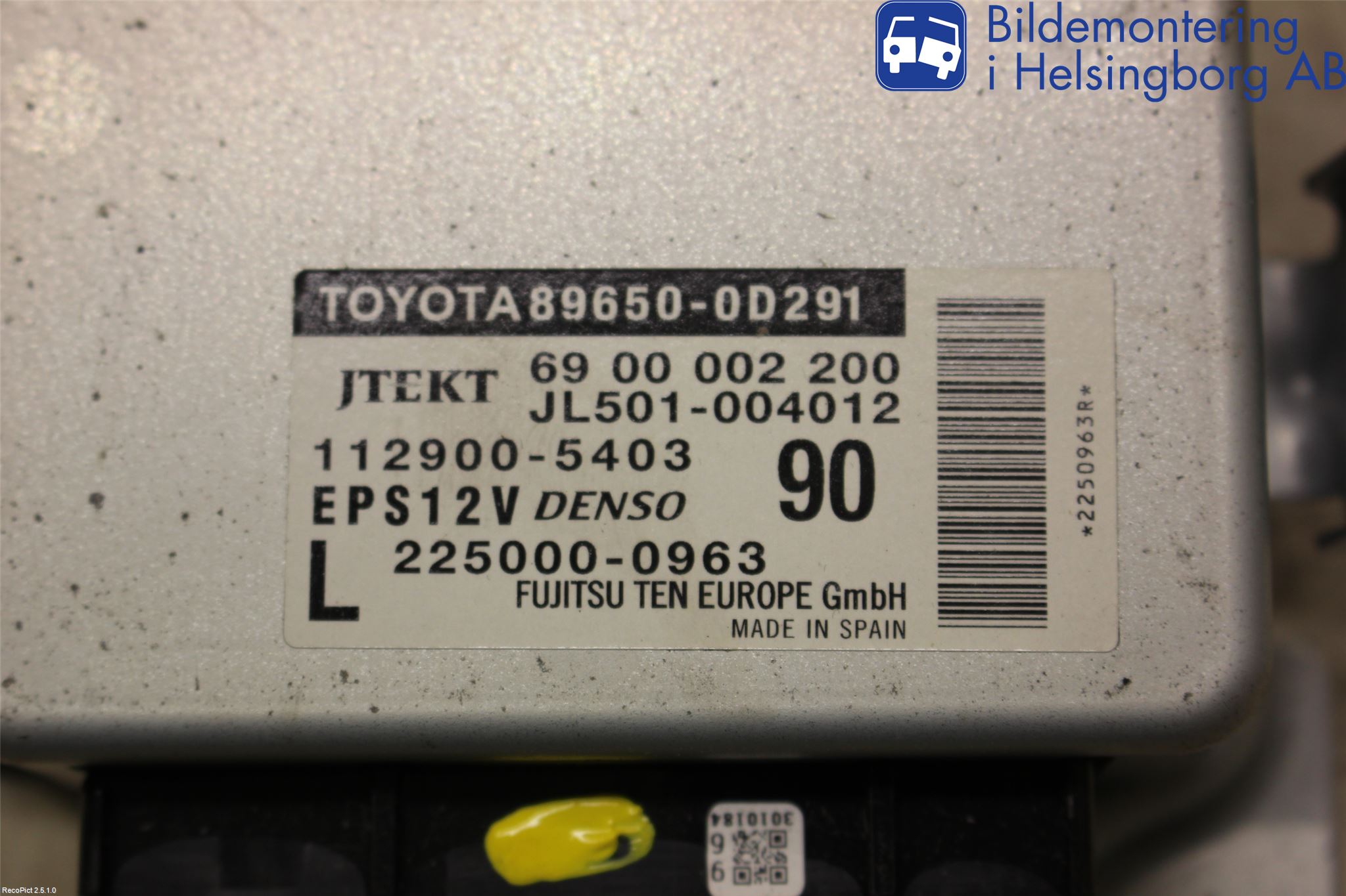 Toyota YARIS XP130 12-14 Styrenhet Styrservo