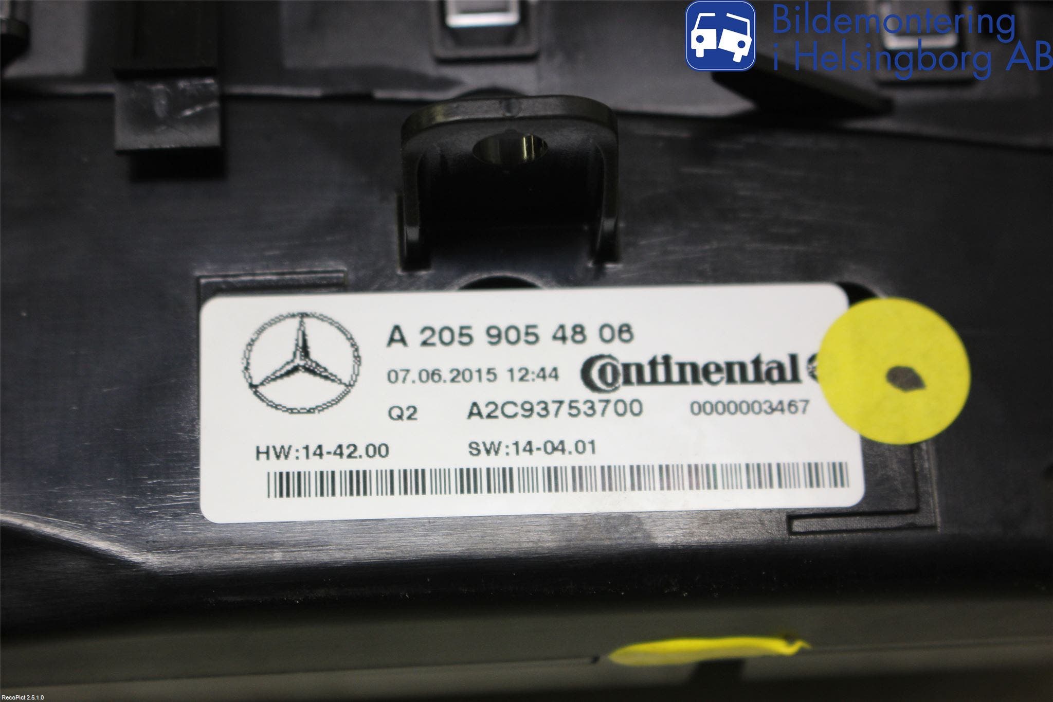 Mercedes-Benz MB C-KLASS (W205) 14-21 Ac Styrenhet Ac Manöveren