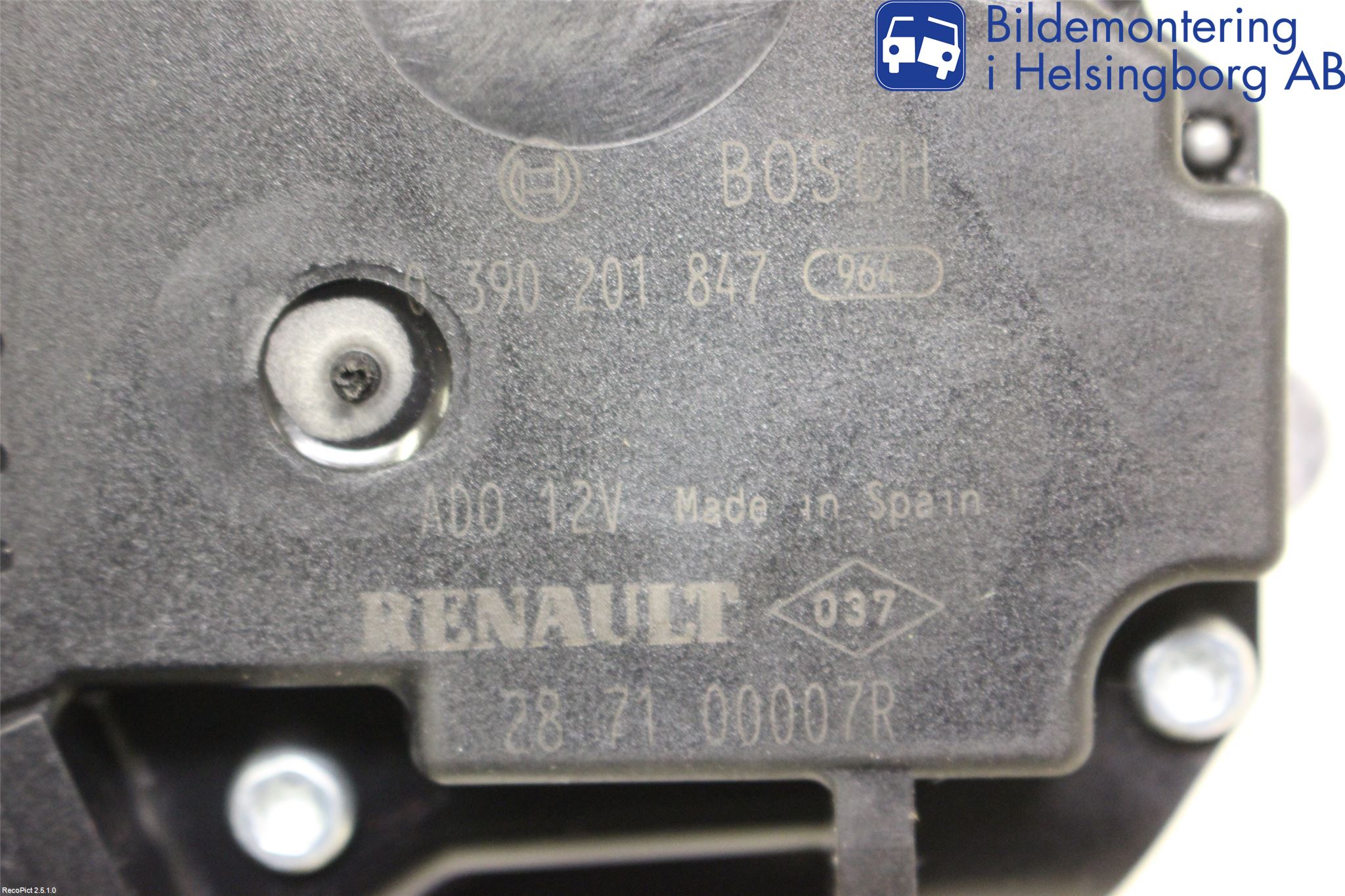 Renault MEGANE III 09-15 Torkarmotor Baklucka