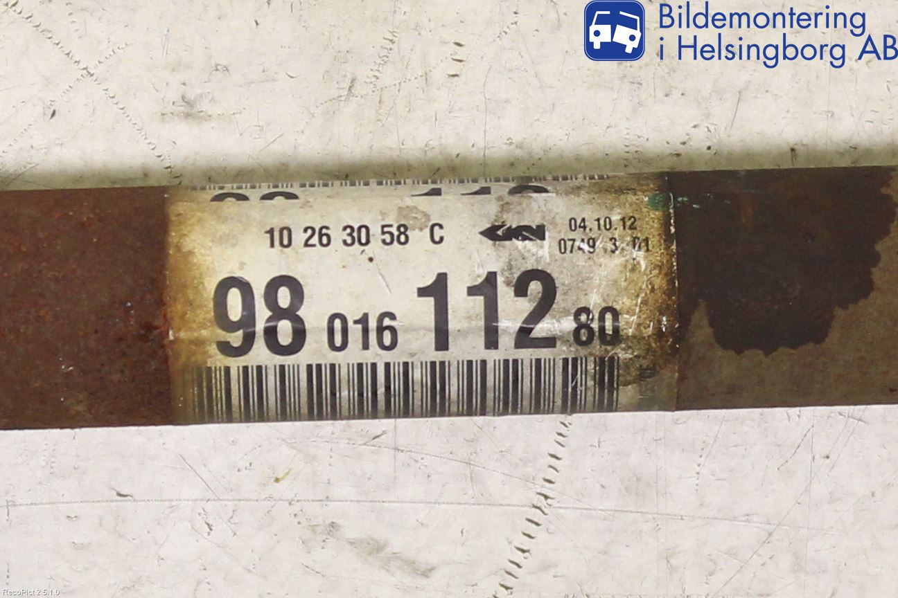 Peugeot 208 12-15 Drivaxel Fram Höger