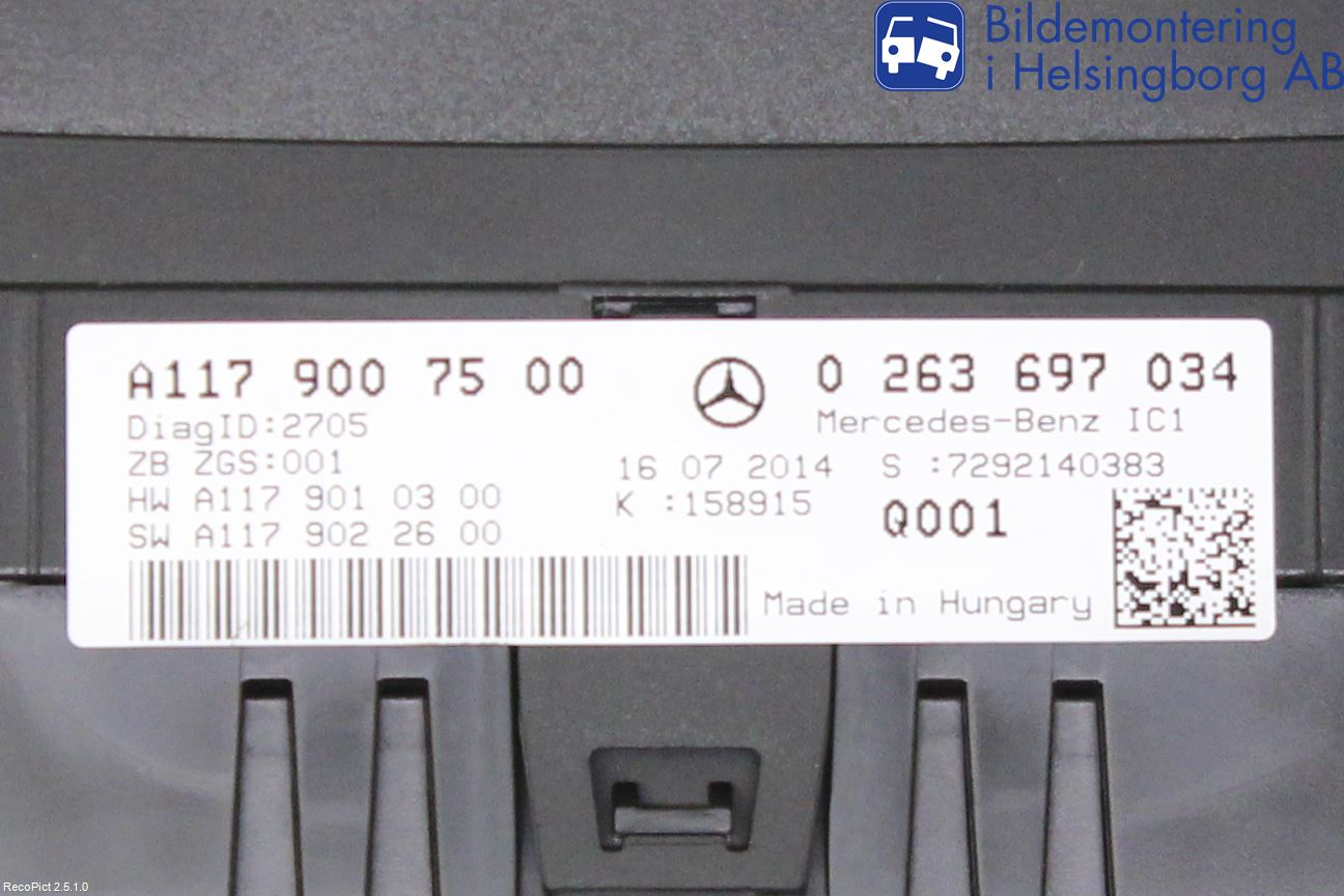 Mercedes-Benz MB CLA-KLASS (C117/X117) 13-19 Instrument Komb