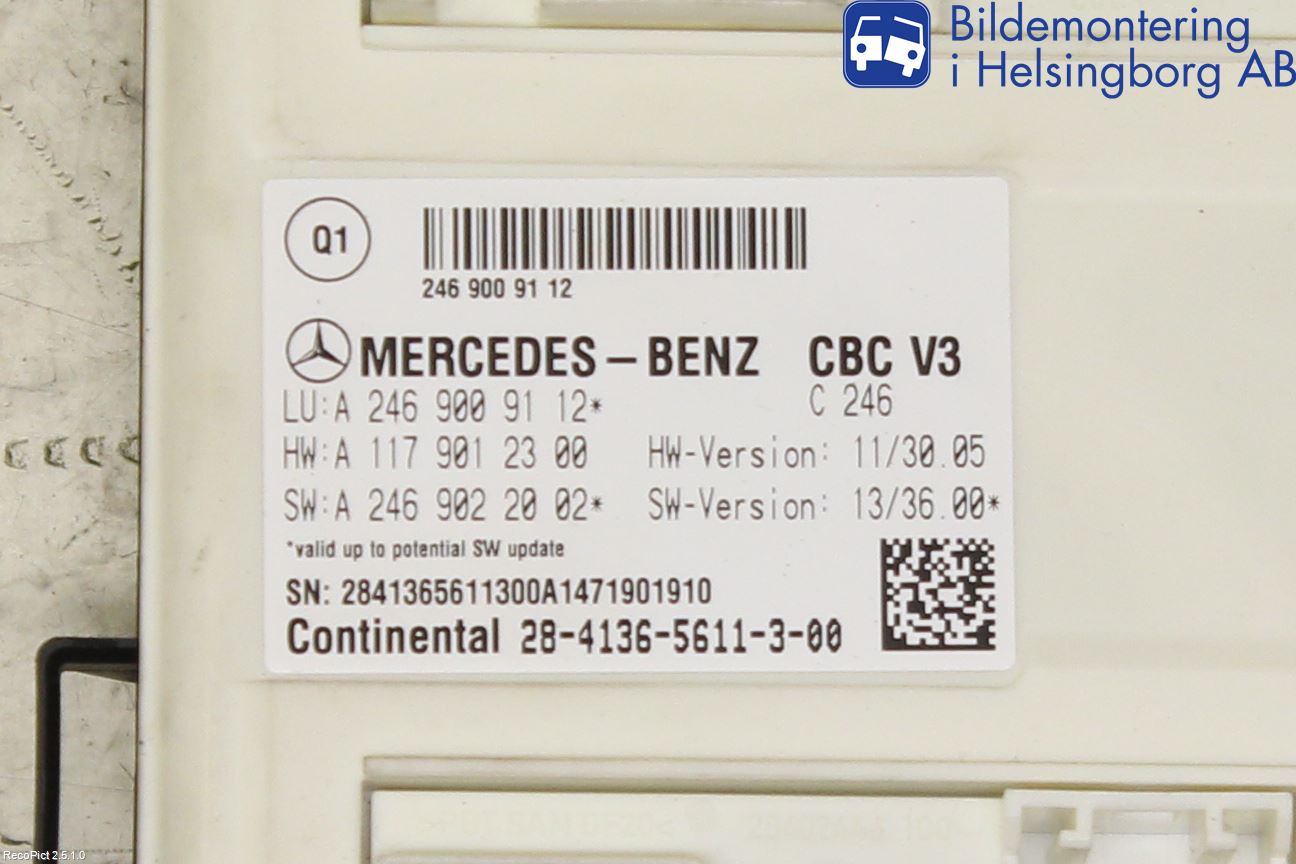 Mercedes-Benz MB CLA-KLASS (C117/X117) 13-19 Styrenhet Övrigt