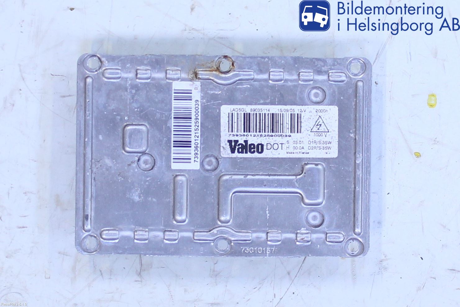 Citroen C5     05-08 Styrenhet Strålkastare