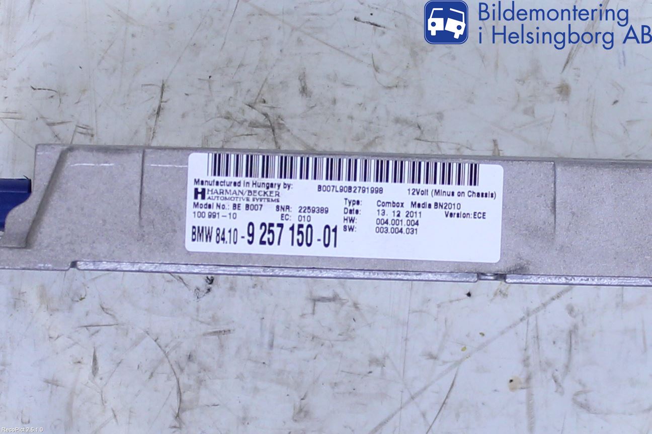 BMW X3 F25 10-17 Radio Övrigt