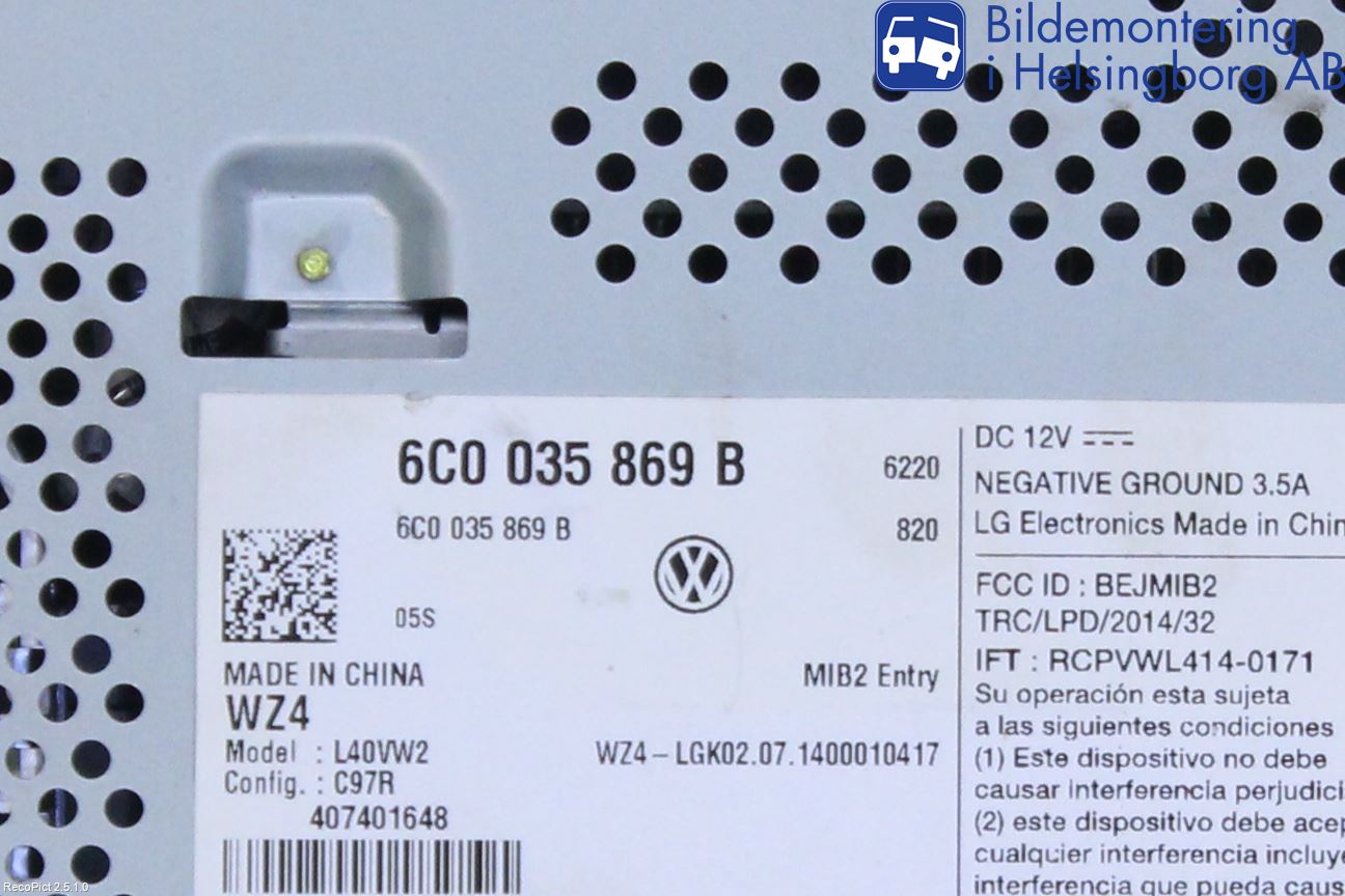 Volkswagen VW POLO 10-17 Cd Radio - Multimediapanel