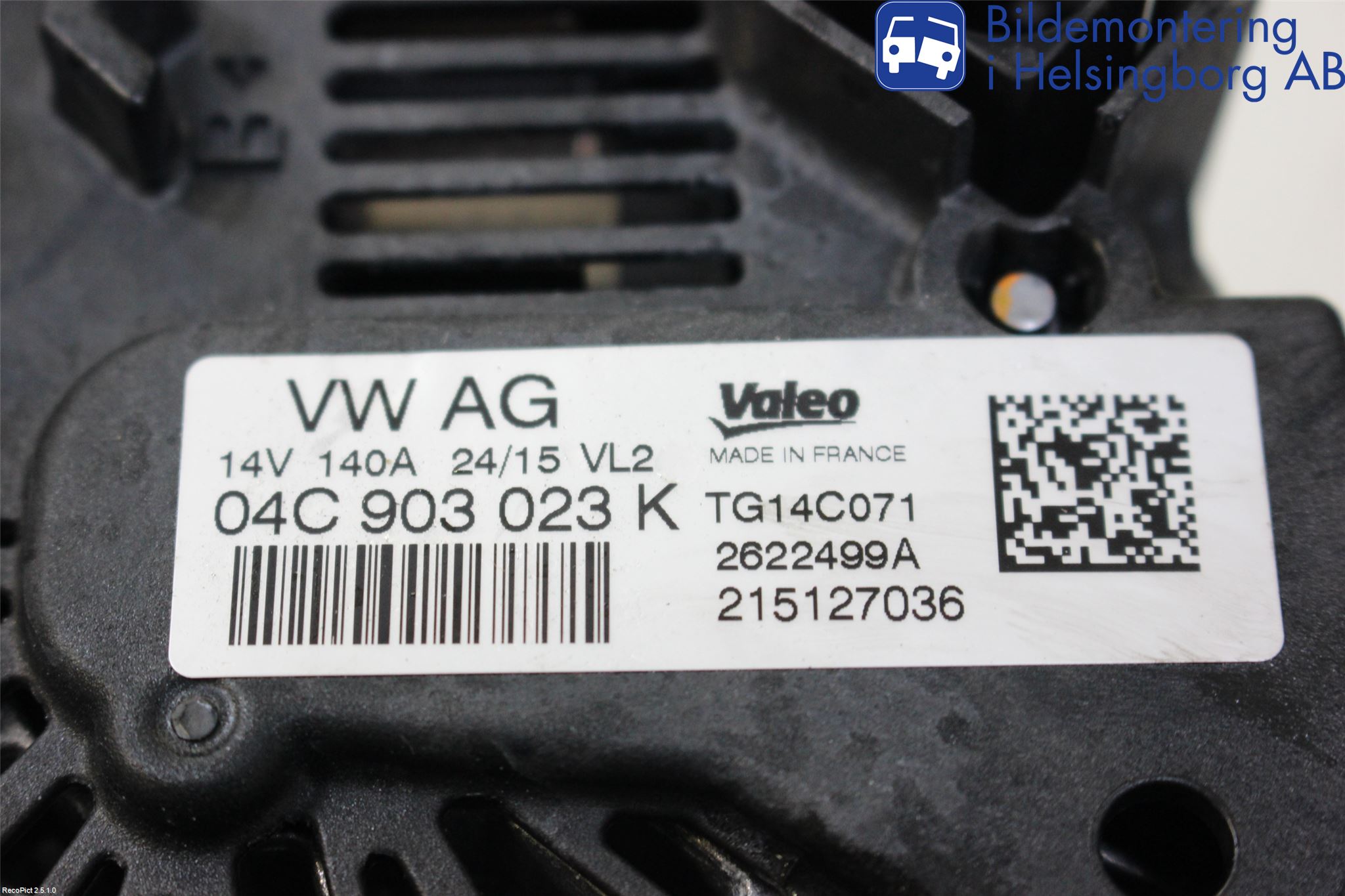 Volkswagen VW GOLF / E-GOLF VII 13-20 Generator
