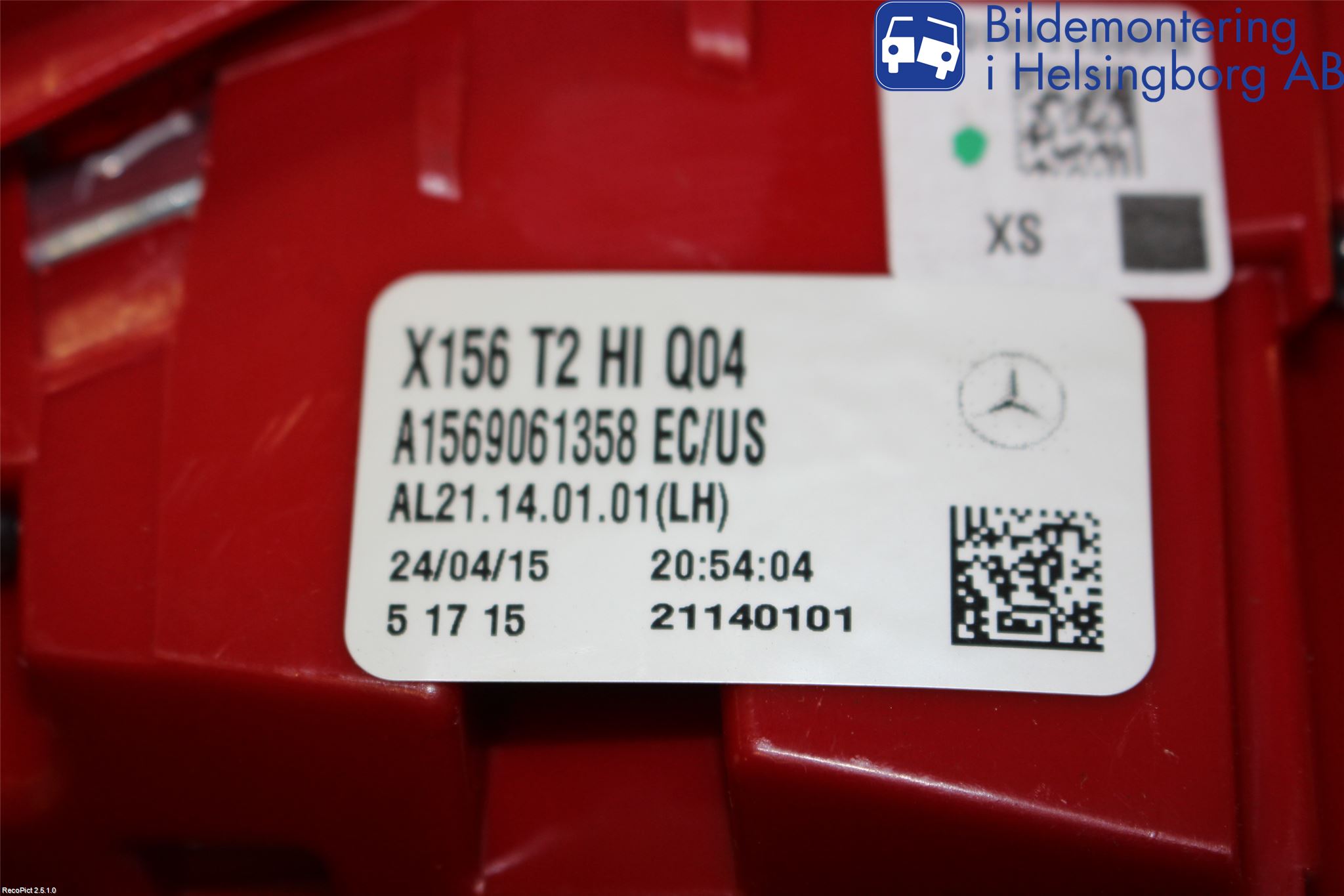 Mercedes-Benz MB GLA-KLASS (X156) 13-20 Bakljus Lucka Vä