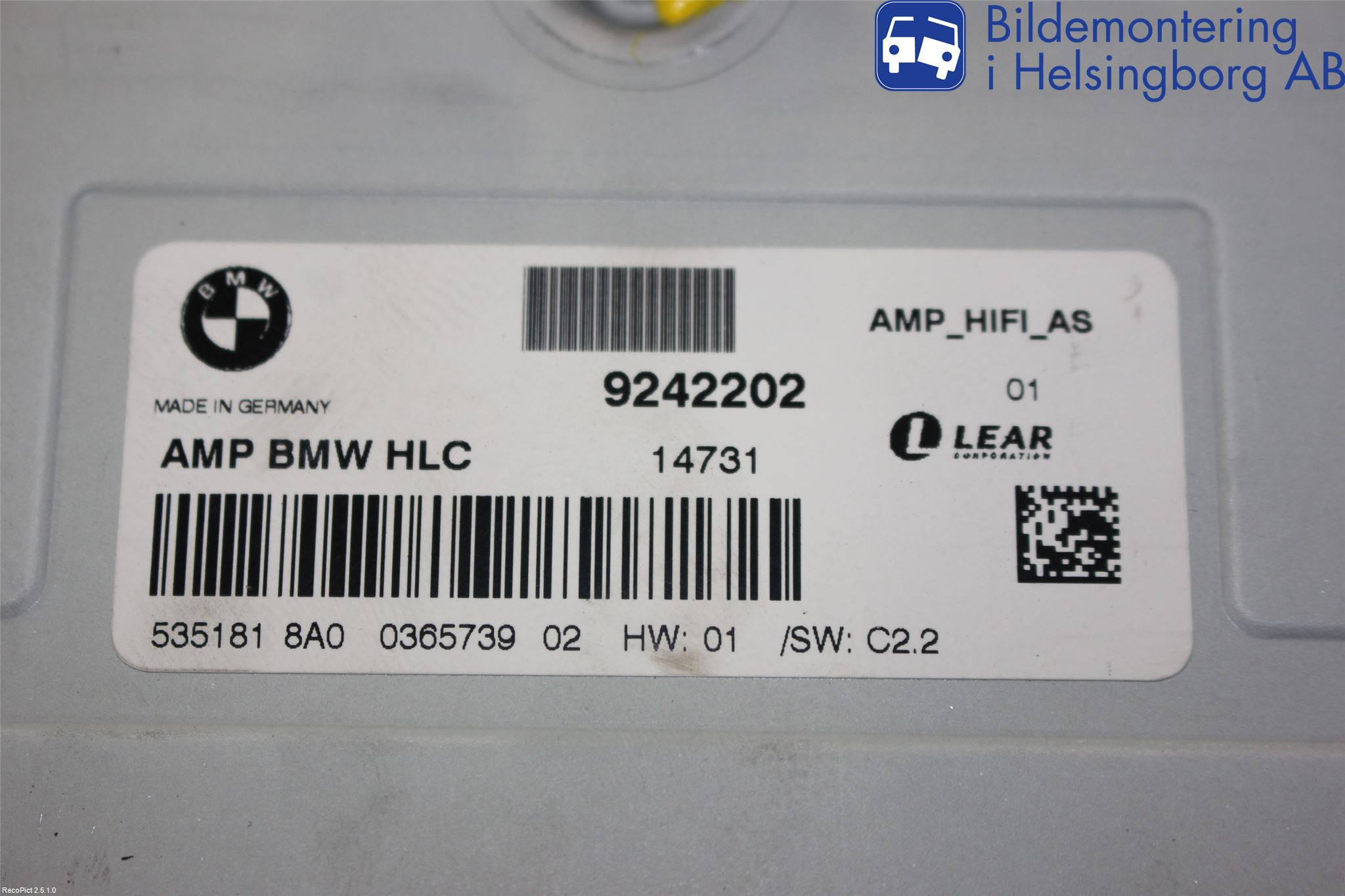 BMW 1 F20/F21 11-19 Radio-Stereo Förstärkare