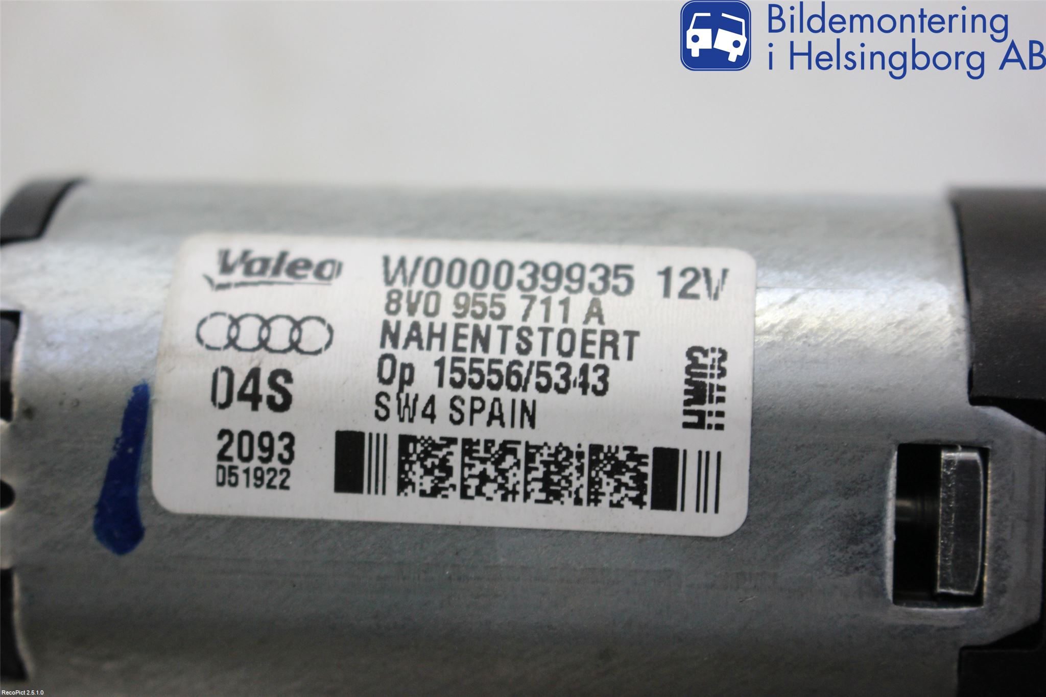 Audi A3/S3 8V 13-20 Torkarmotor Baklucka