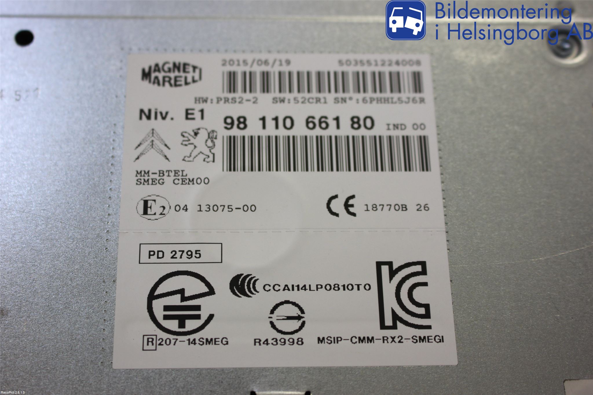 Peugeot 208 12-15 Radio