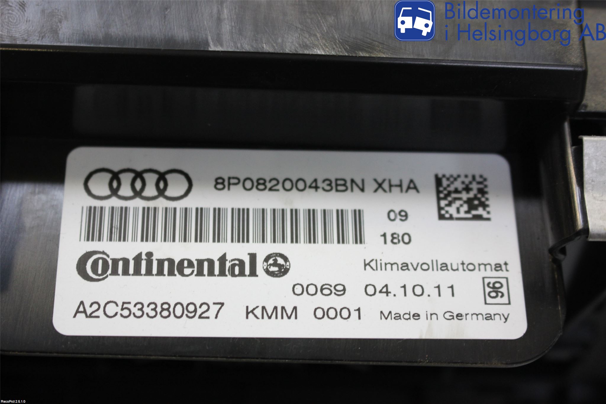 Audi A3/S3 05-13 Ac Styrenhet Ac Manöveren